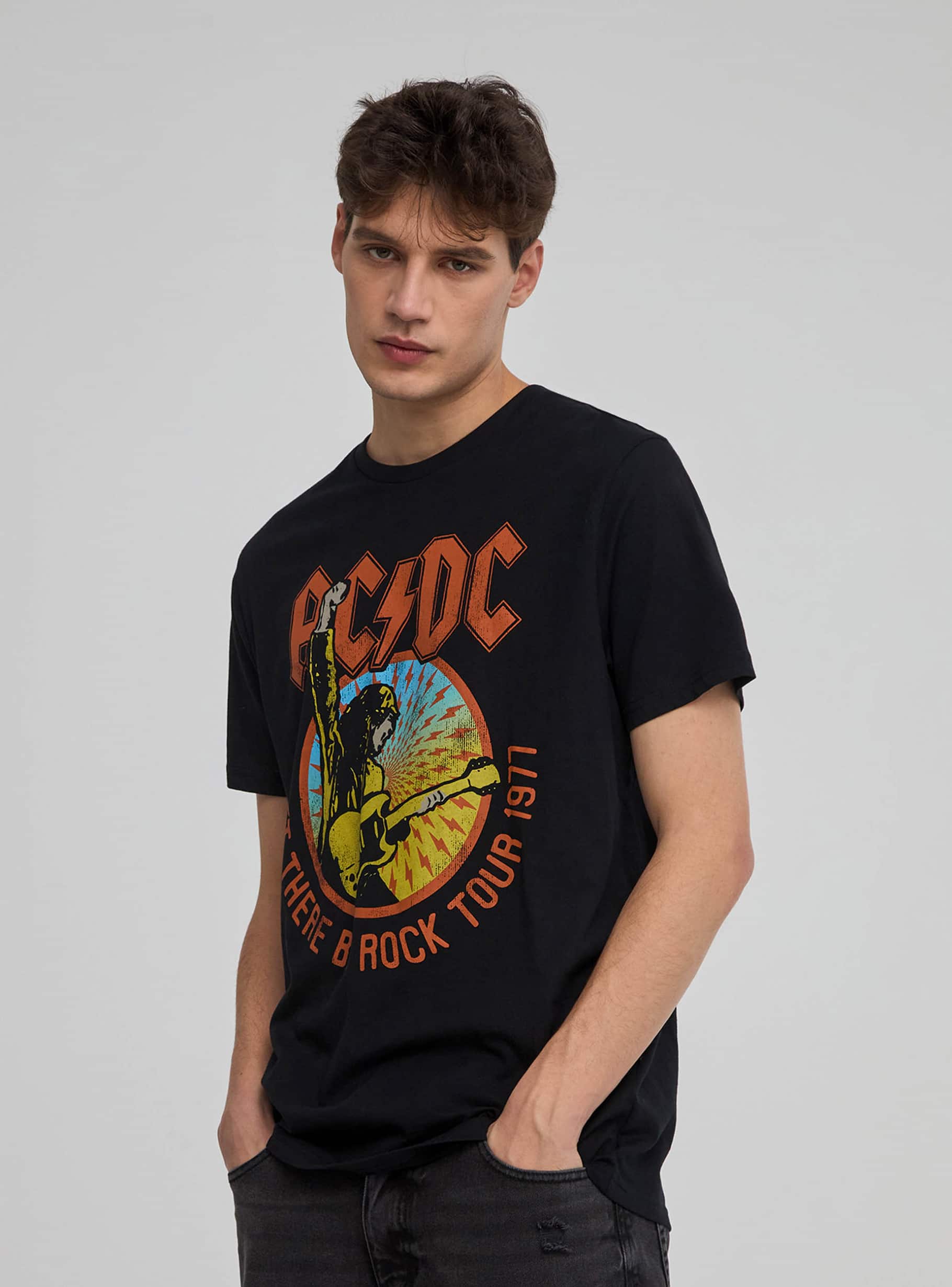 T shirt stampa AC DC Nero Acquista Online Terranova