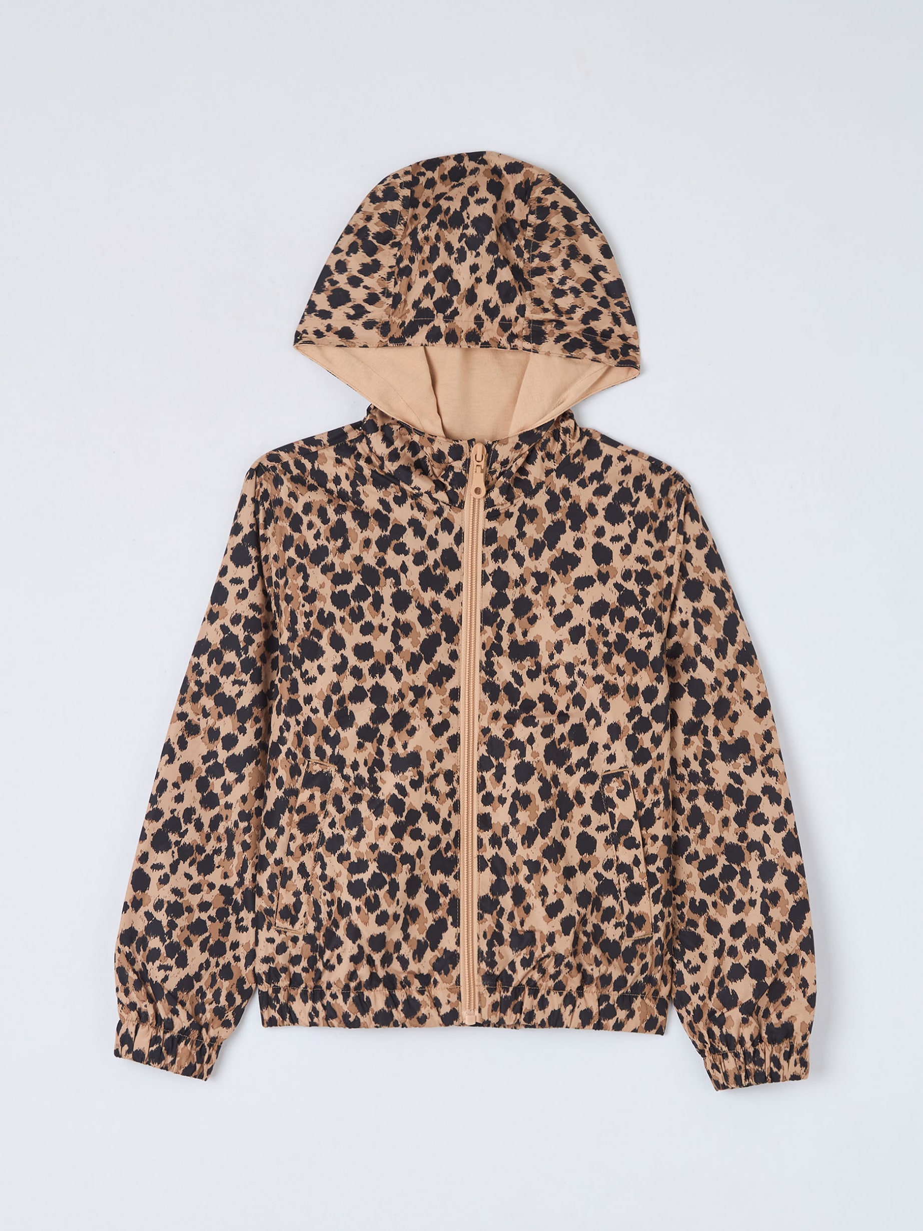Var beige Animal print windbreaker jacket - Buy Online