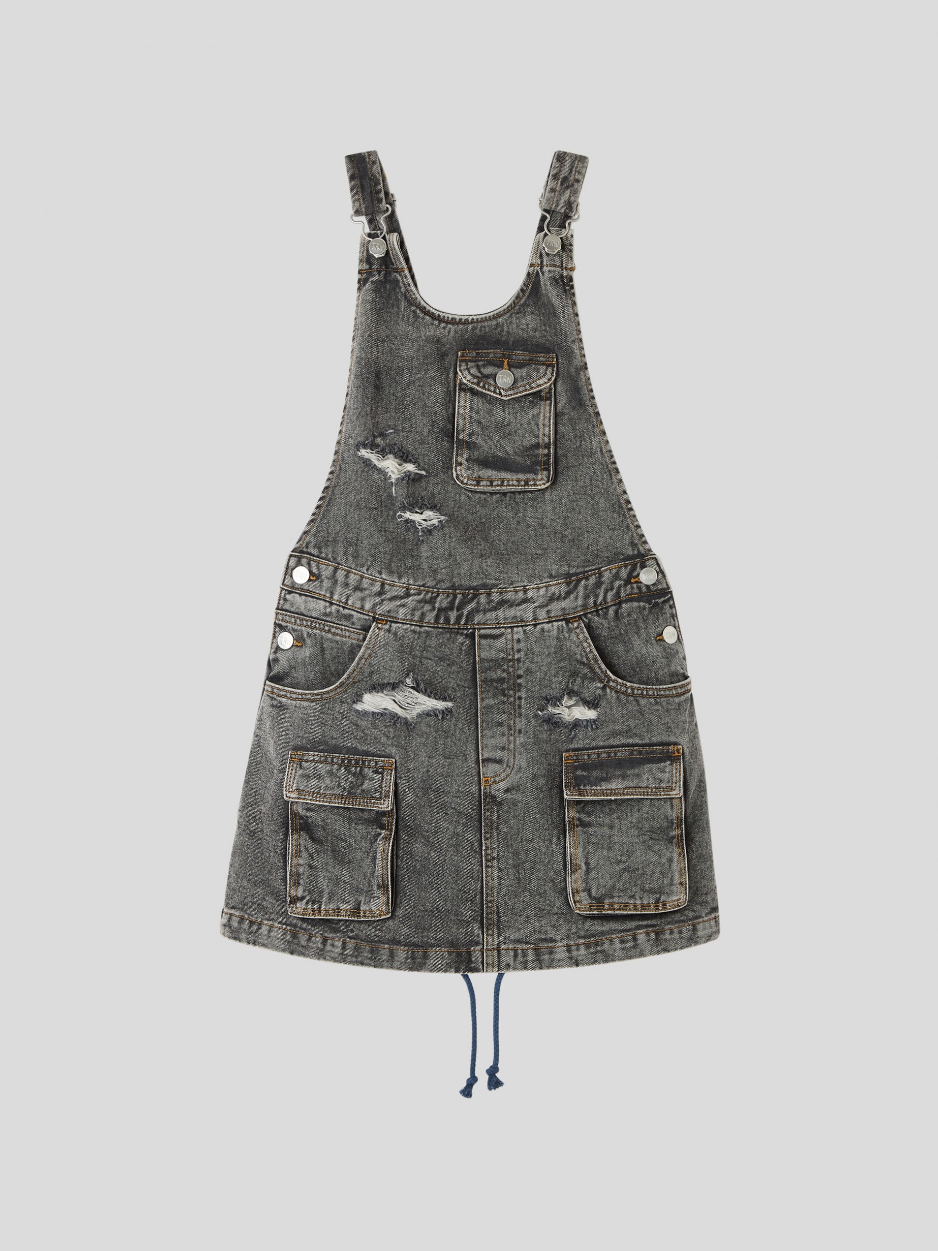 denim black TRNPOPLAB denim dungarees with patch pockets