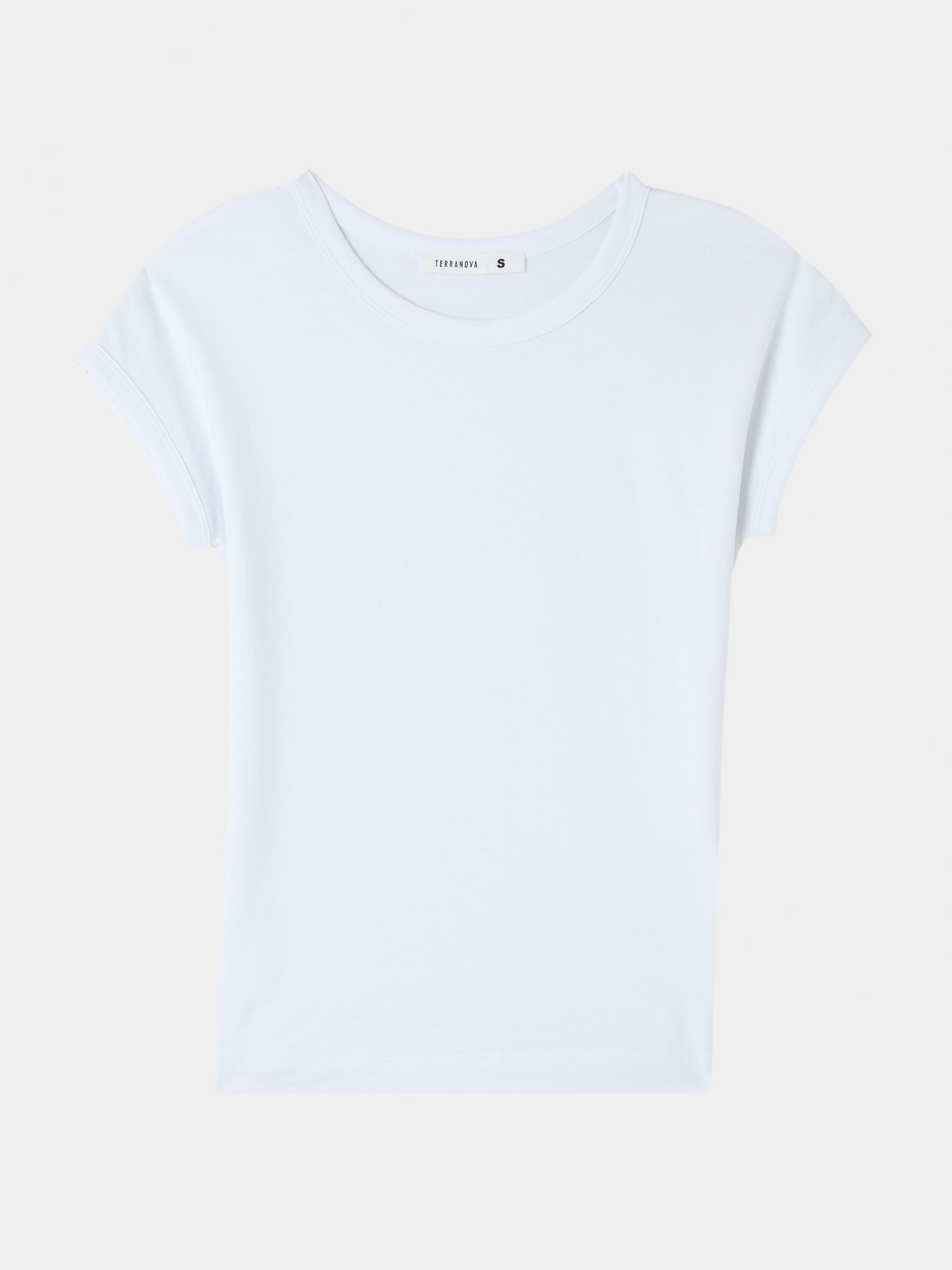 【SULVAM】WHITE SHORT SLEEVECUT T-SHIRTS T-shirt z krótkim rękawem biały gładki - Coccodrillo
