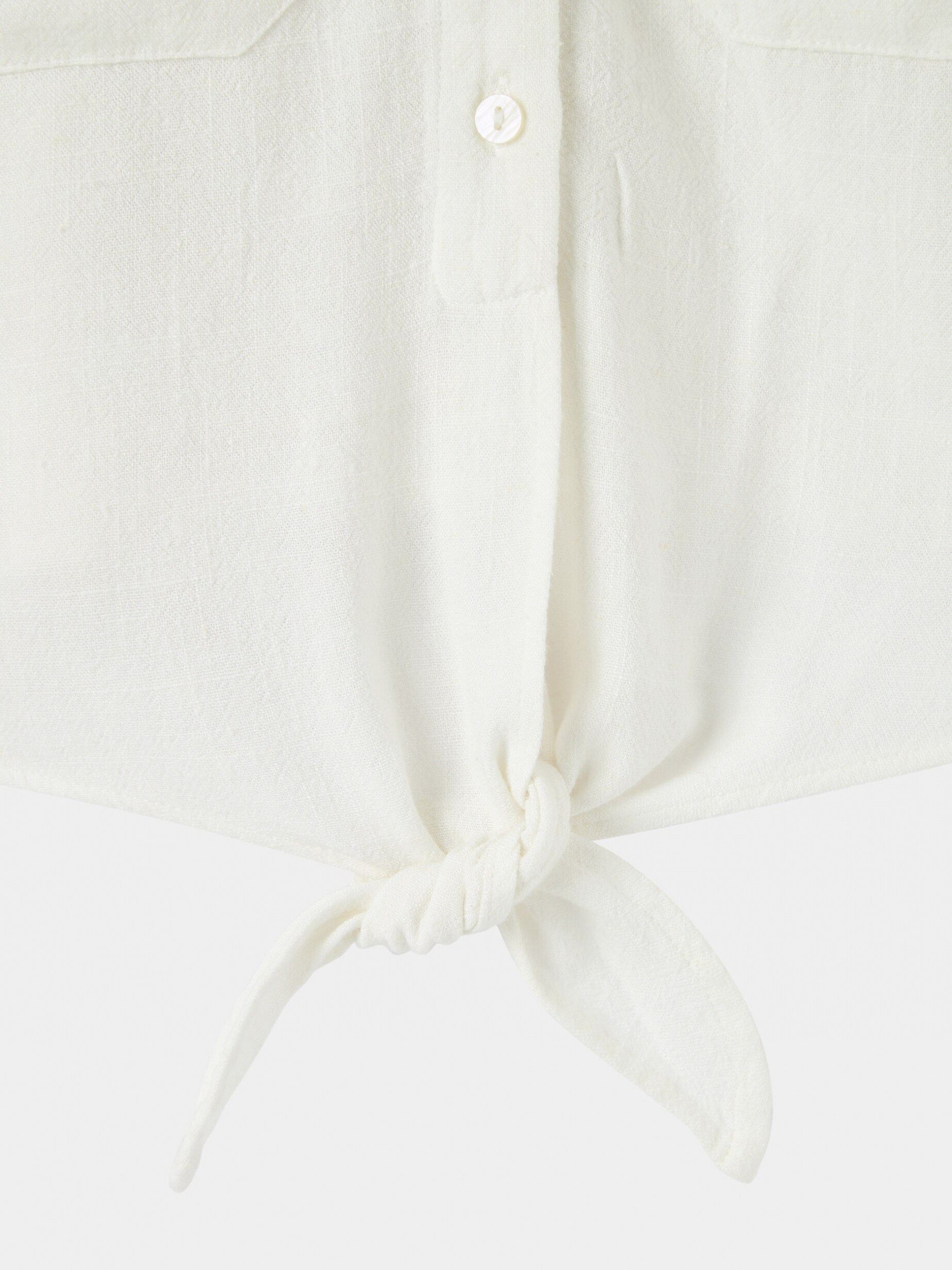 White wool Linen shirt with knot - Buy Online | Terranova White wool Linen shirt with knot - Buy Online | Terranova