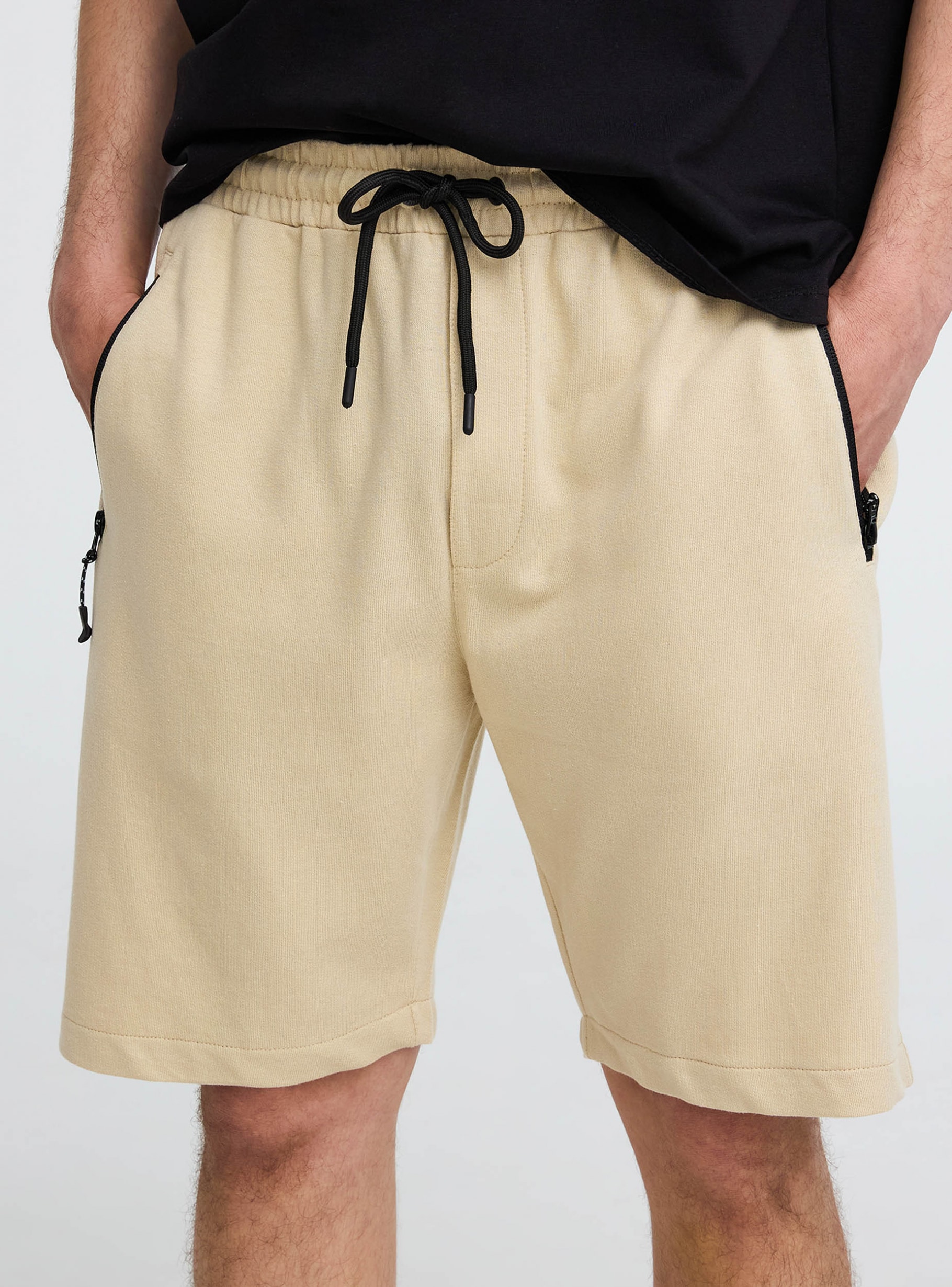 Cream Bermuda shorts in technical fabric - Buy Online