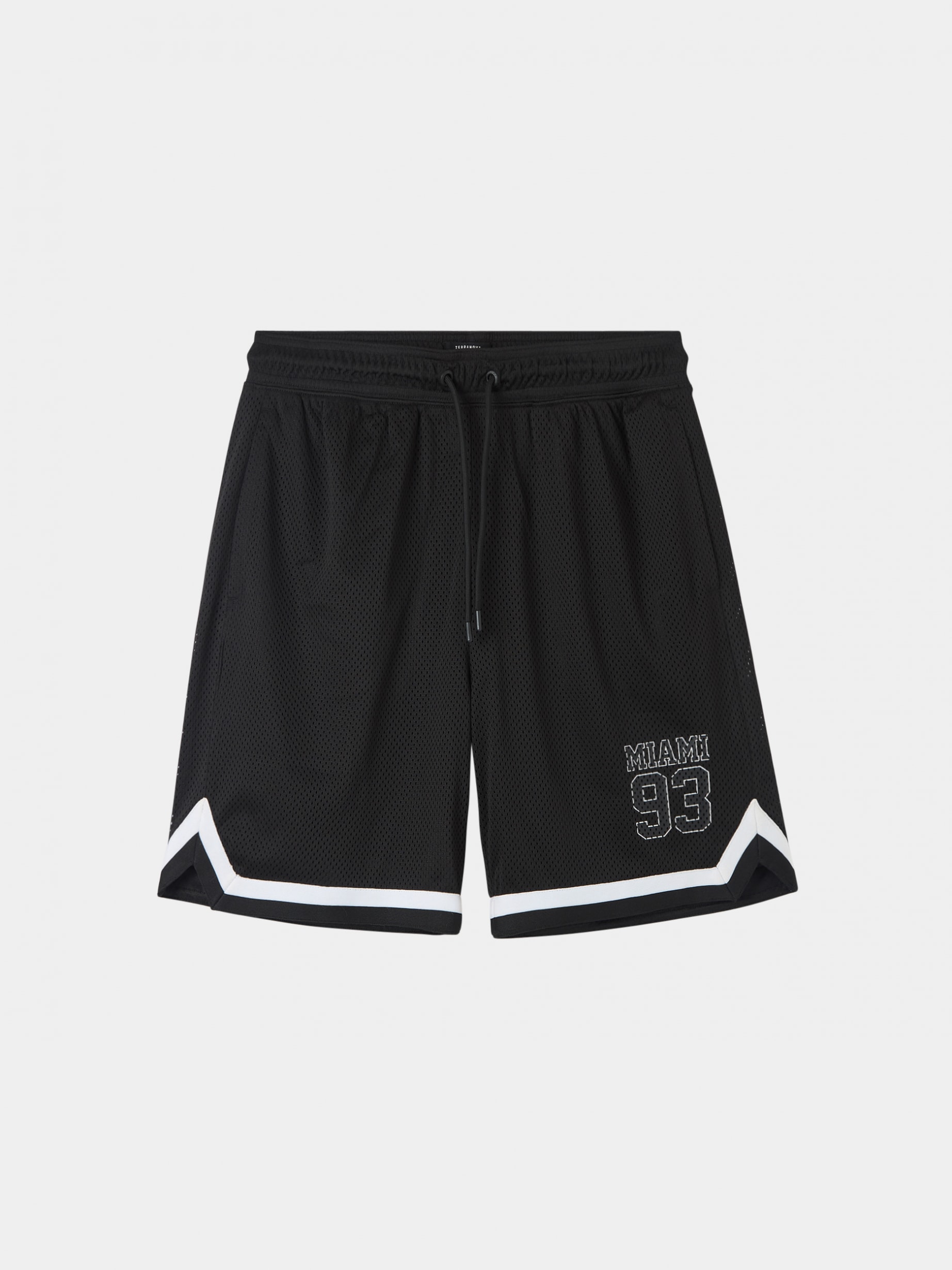 Black Mesh Bermuda shorts with print - Buy Online | Terranova