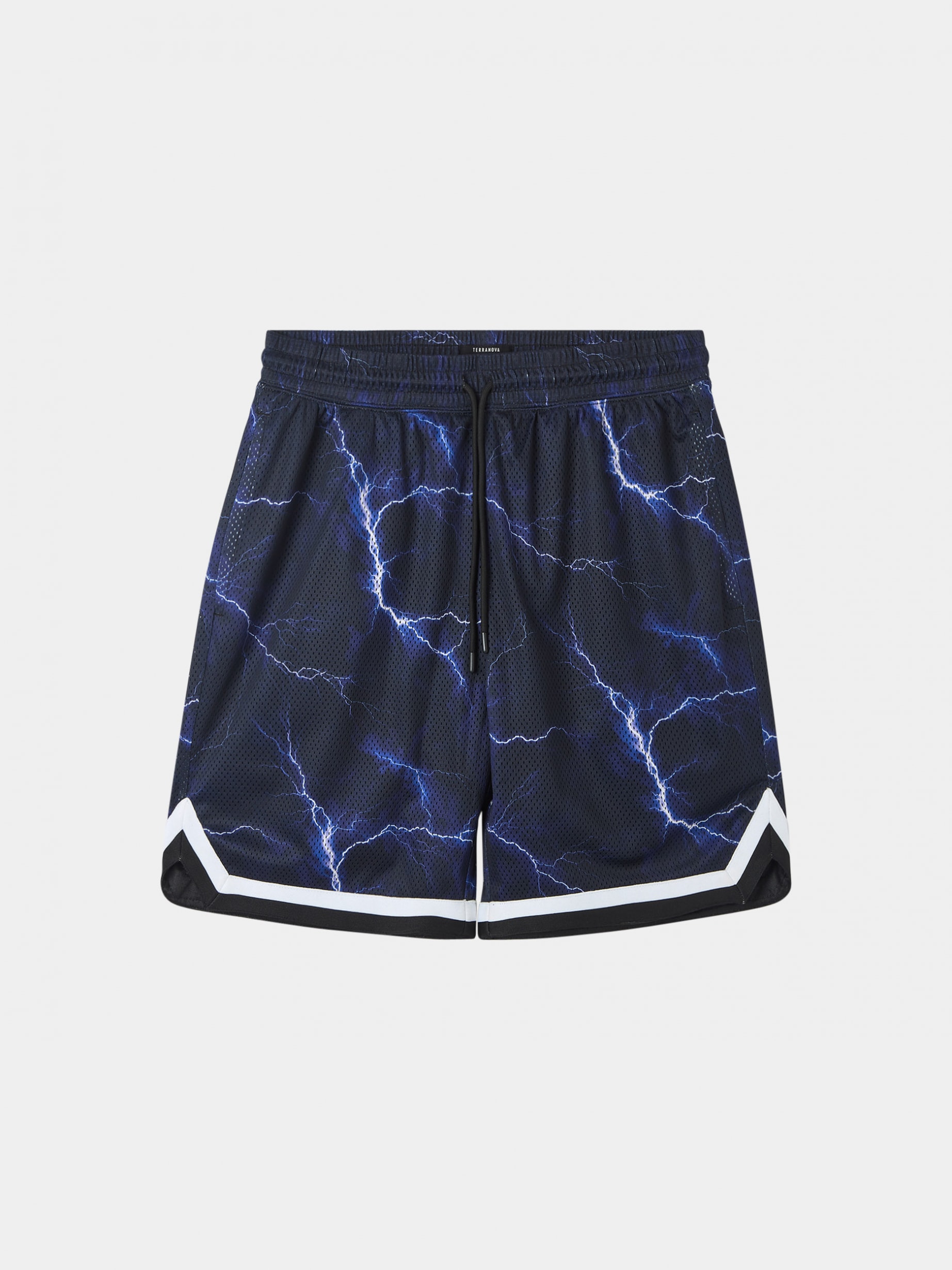 Var black Mesh Bermuda shorts with lightning pattern - Buy