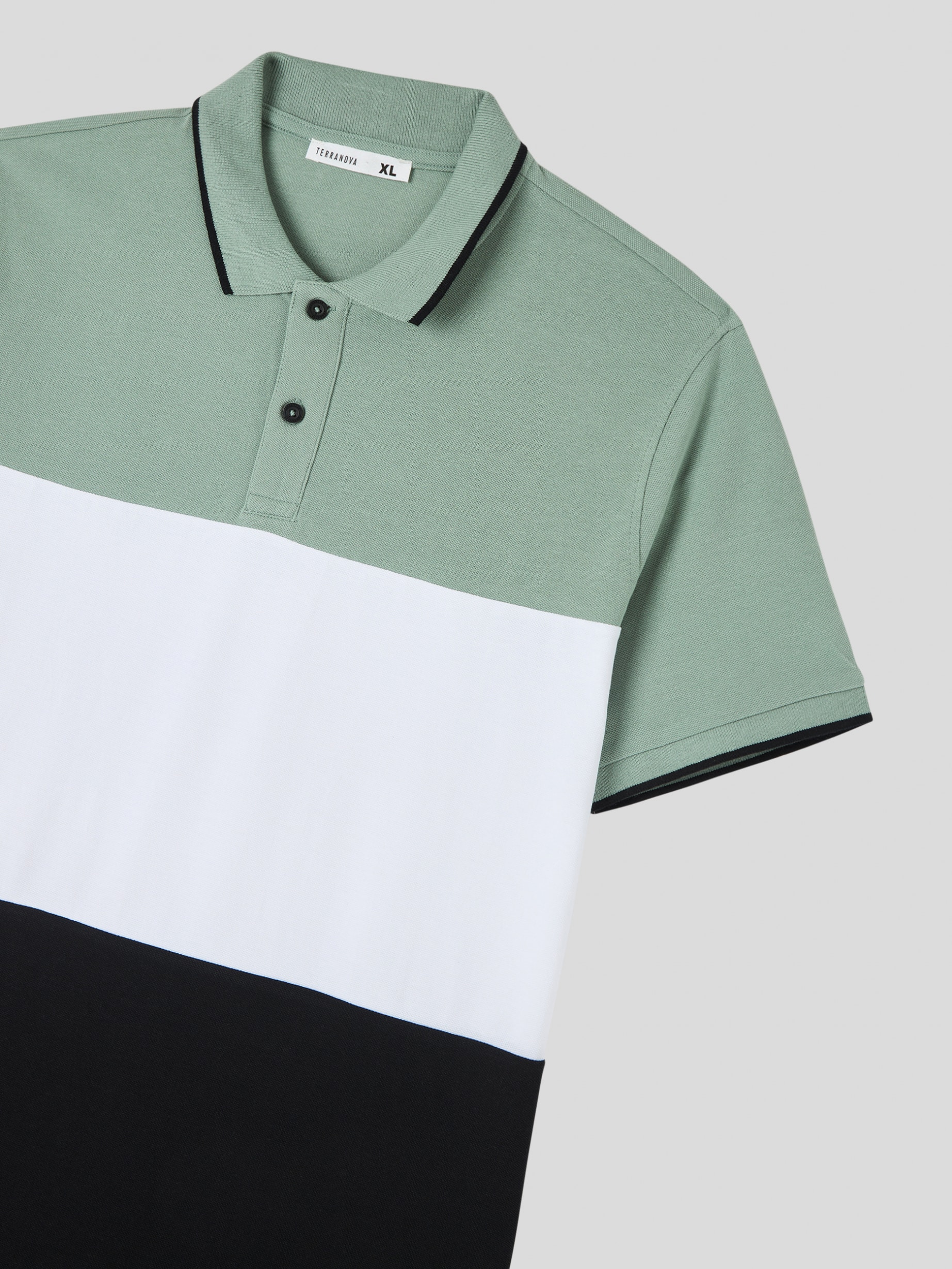 Var green pastel Colour block polo shirt - Buy Online Var green pastel Colour block polo shirt - Buy Online