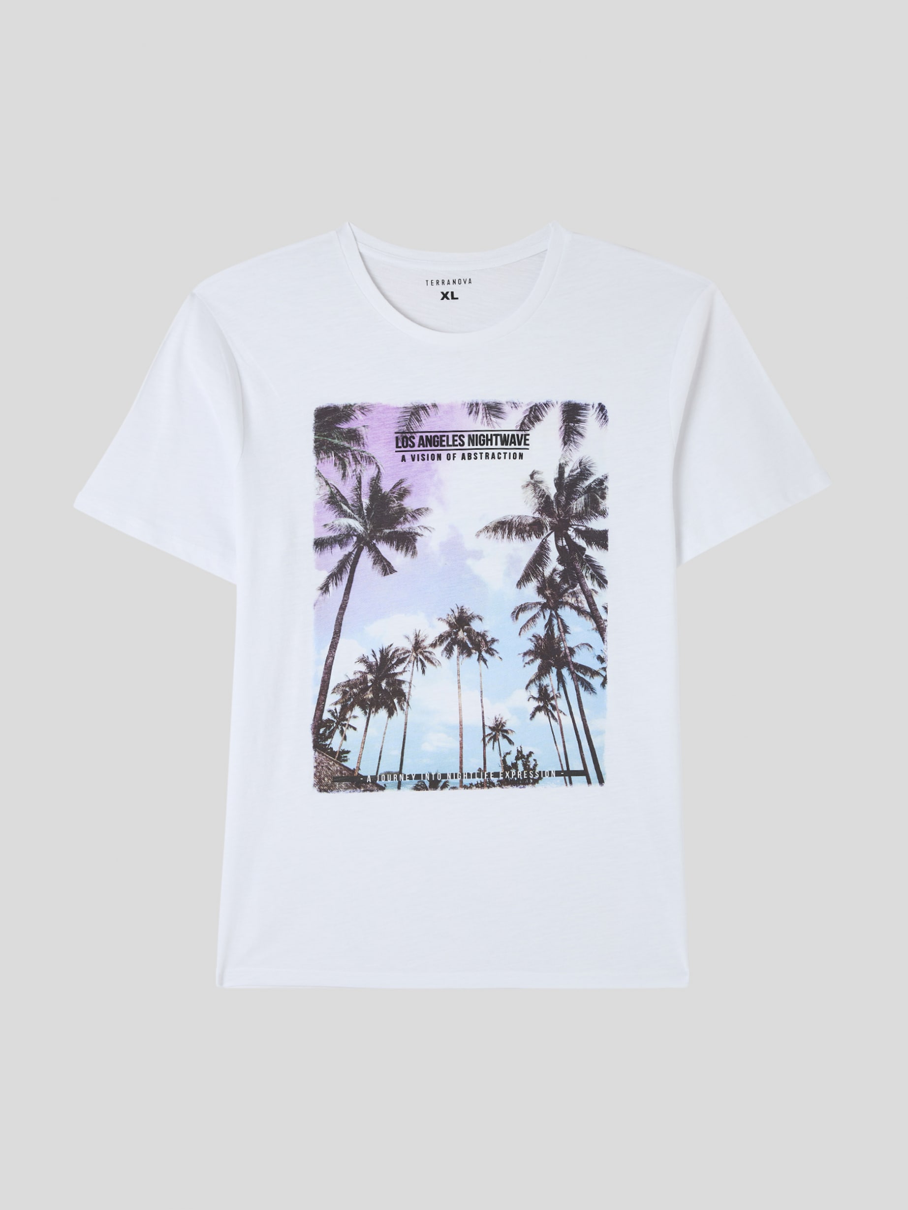 Tシャツ・カットソー New Era LIGHTERA Palm Tree T-Shirt Vanilla Ice Optical white T-shirt with palm tree photo print - Buy