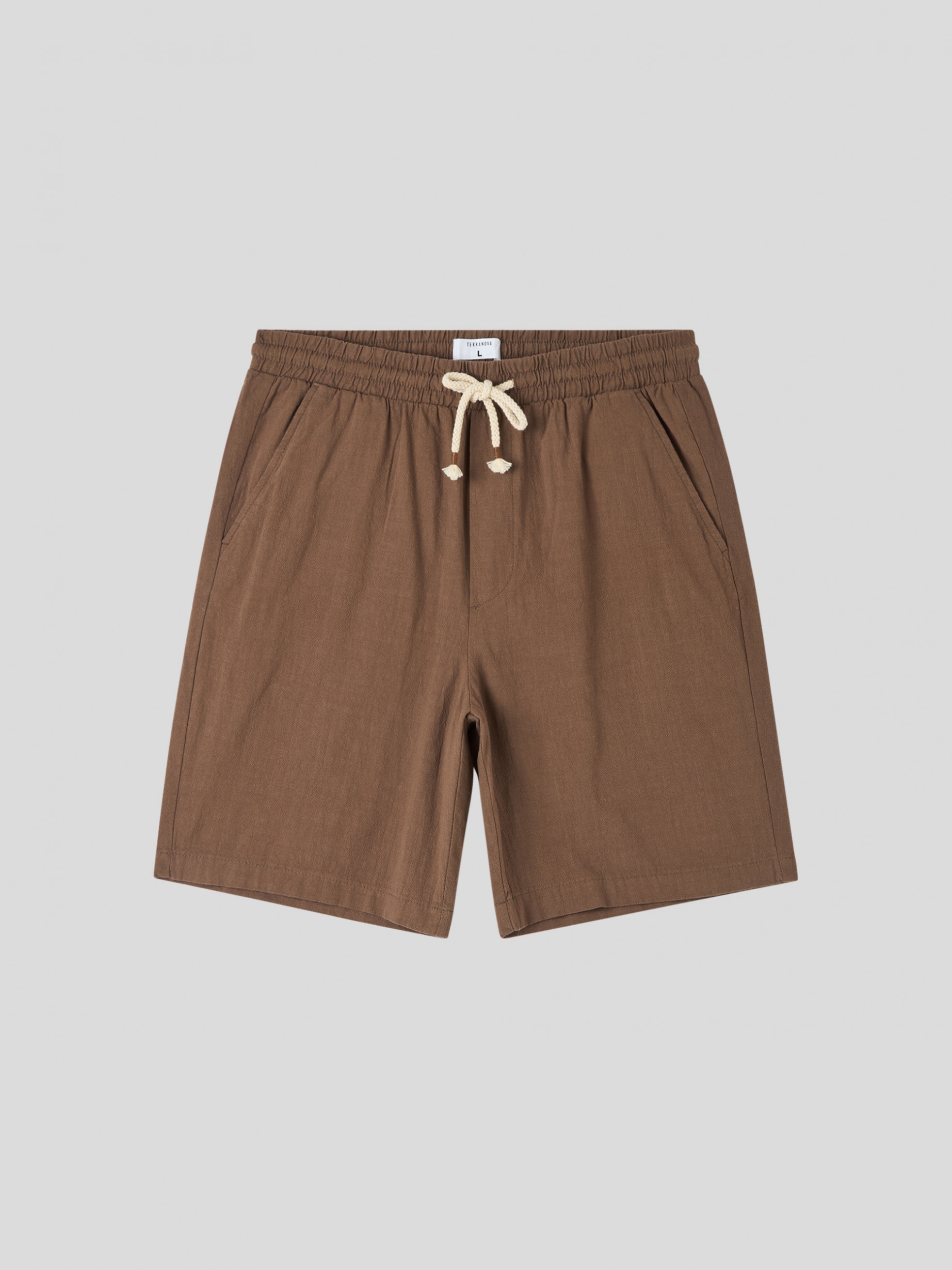 その他 TEN BDP PIQUE SHORTS BROWN L BOSS - Kids' cargo shorts in stretch piqué fabric - Brown