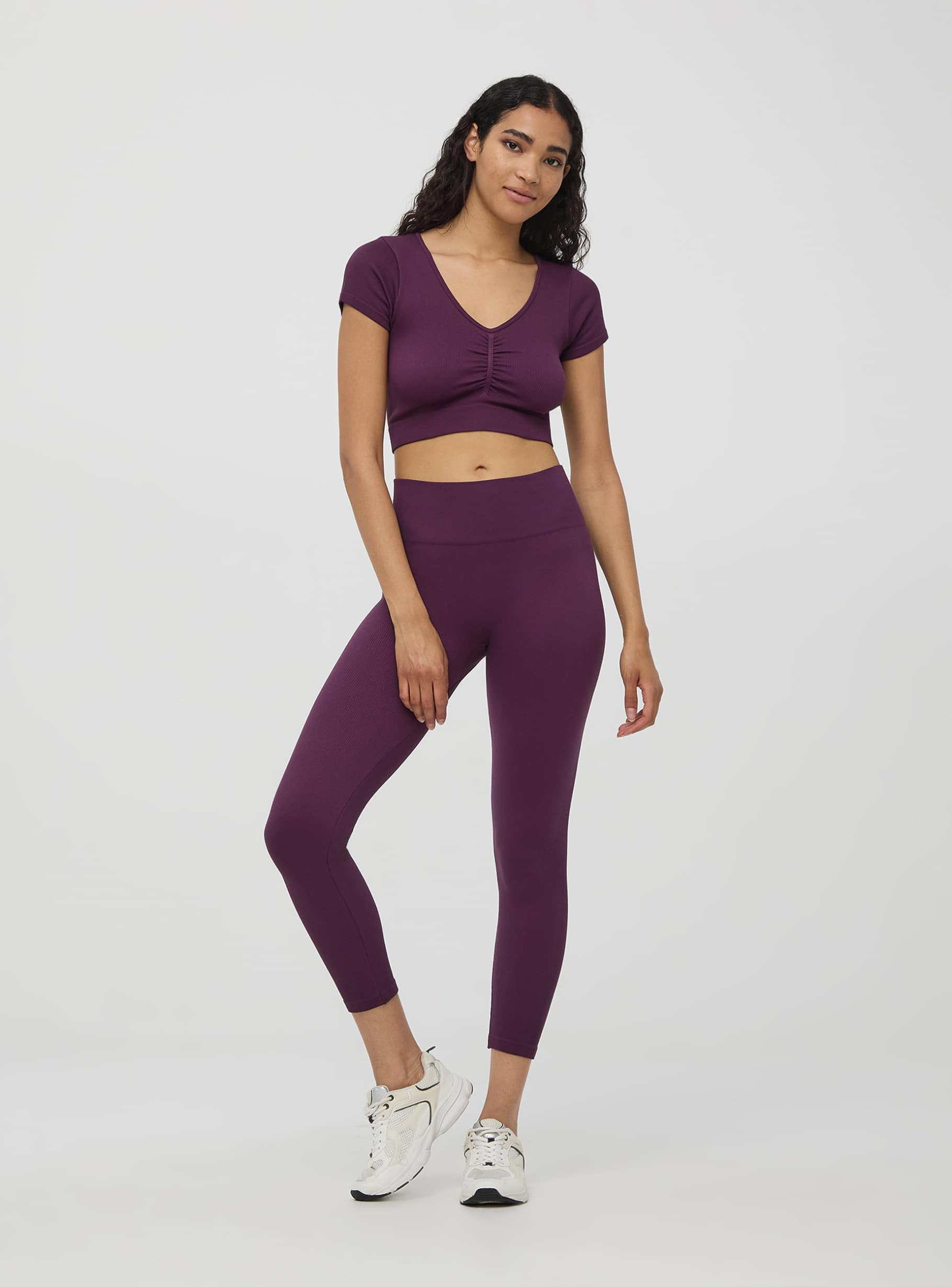 Legging sport sans couture avec fronces Violet fonce Achetez en ligne Terranova