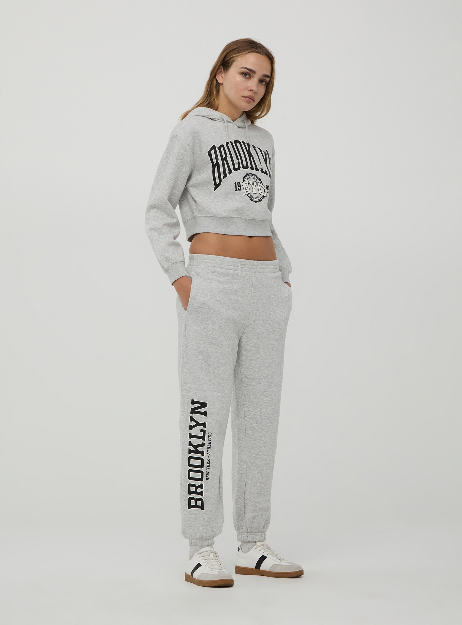 Womens grey high waisted joggers online