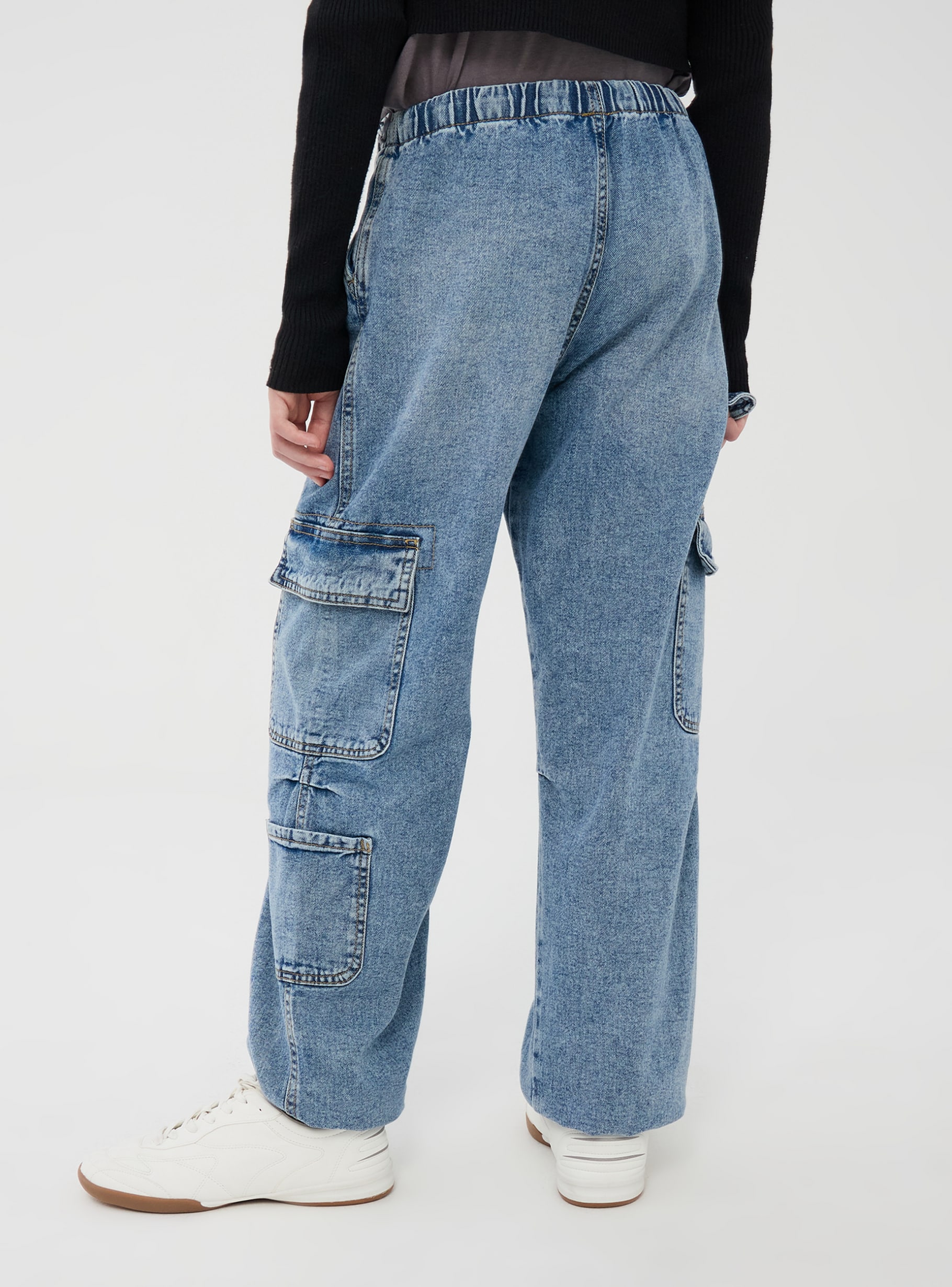 JEMUT正規品★24SS★Middle Wide Parasuit Denim Pants Var middle blue denim Parachute jeans - Buy Online | Terranova