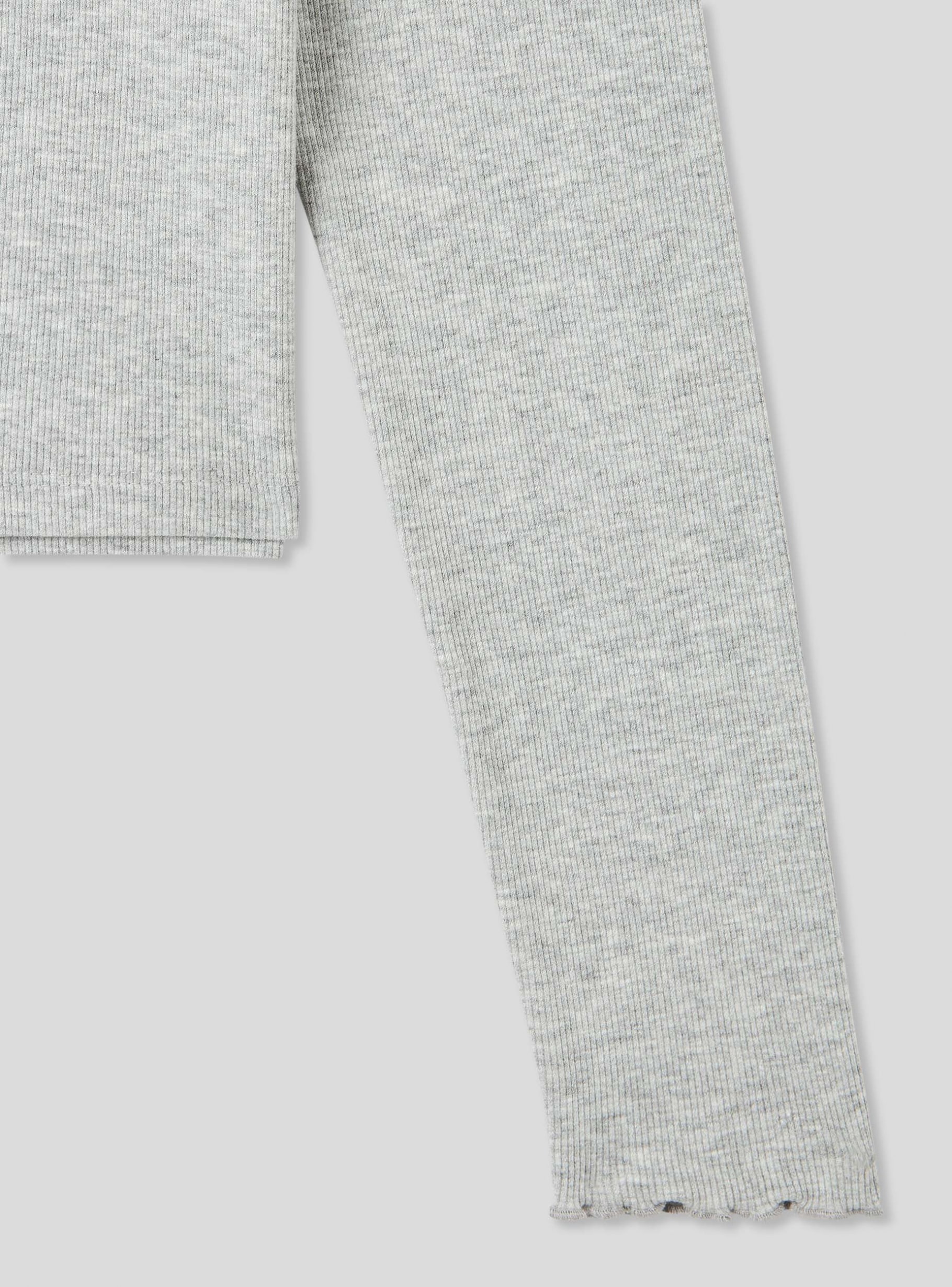 Light grey melange Crop top with cut-out details - Buy