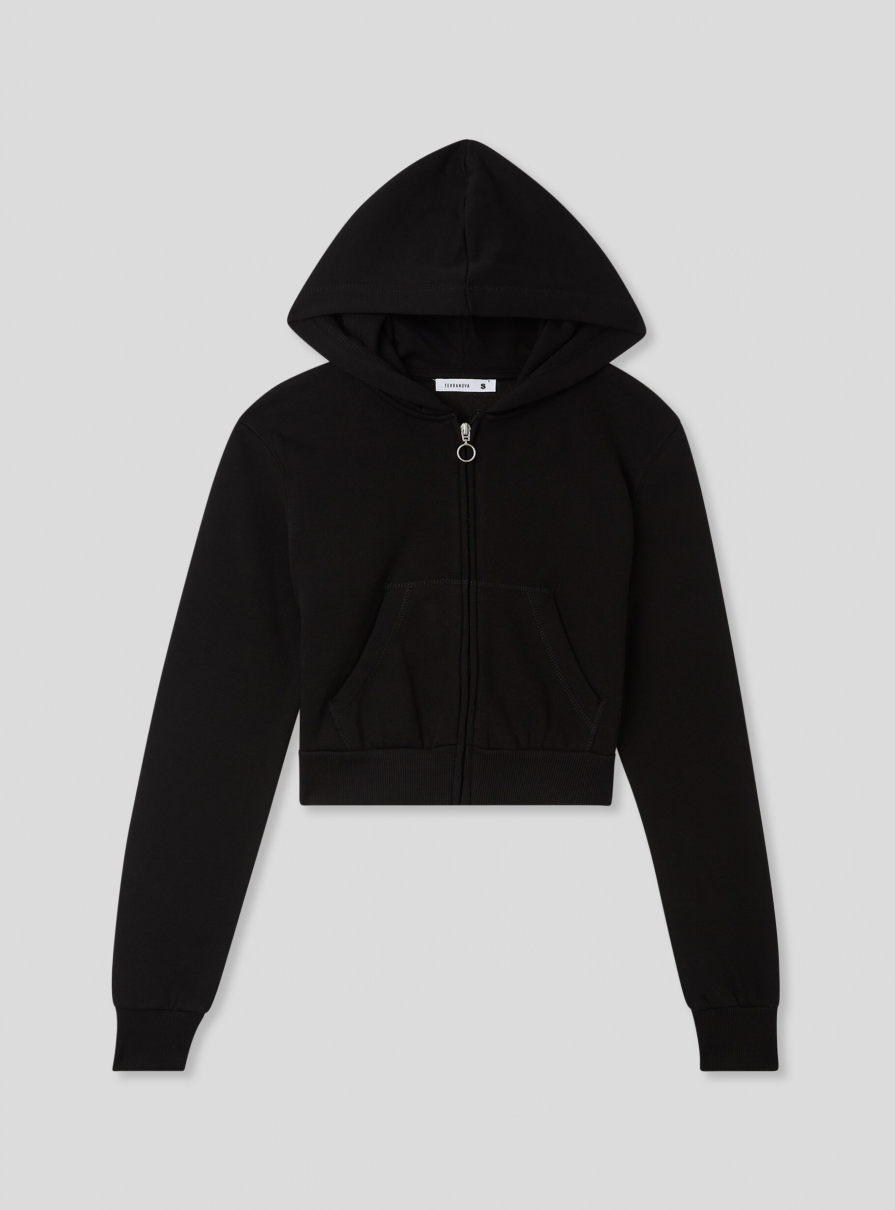 Black cropped zip up sweater clearance