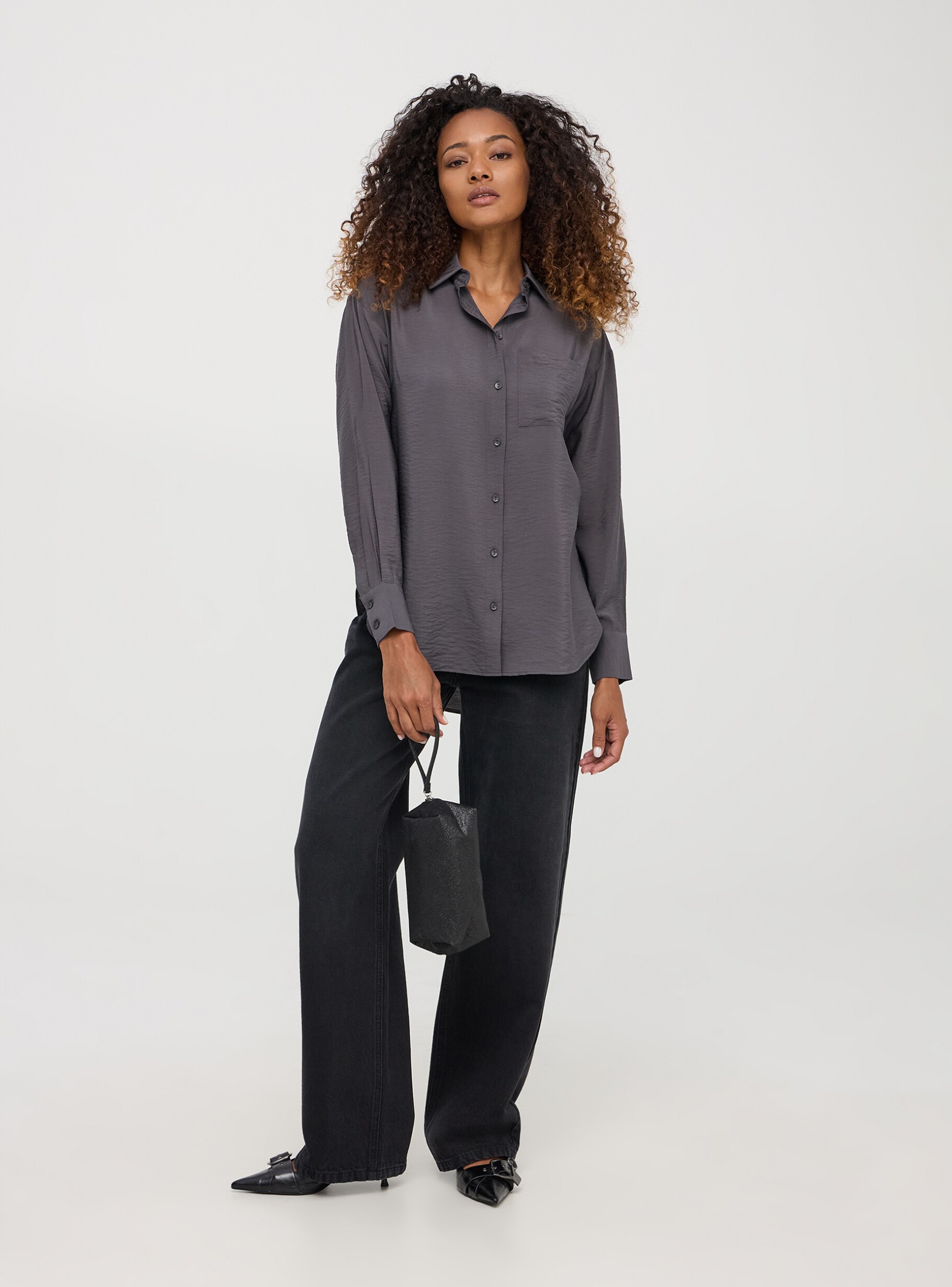 Grey dark Shirt with a front pocket - Buy Online | Terranova