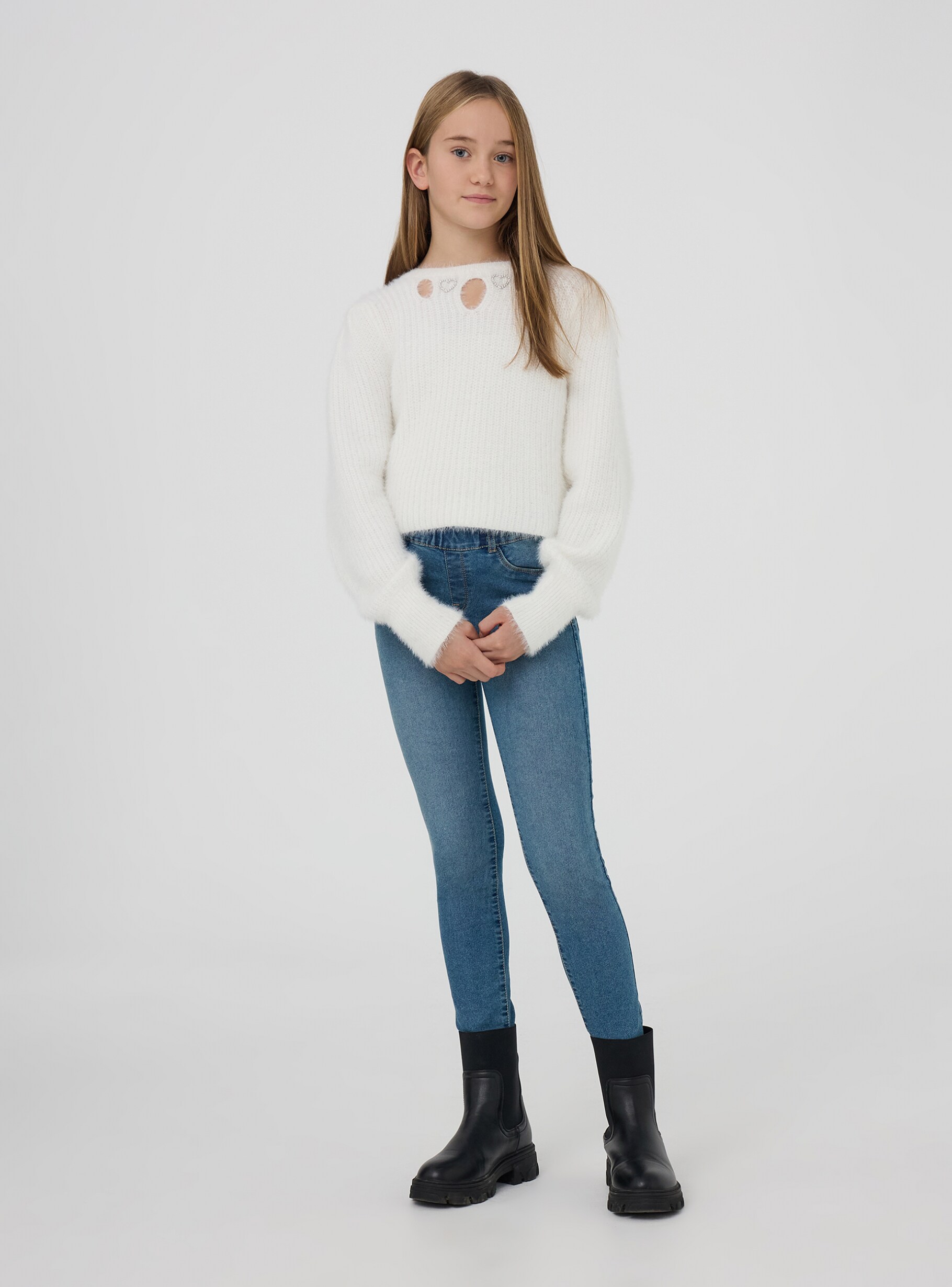 Var middle blue denim Stretch denim jeggings - Buy Online