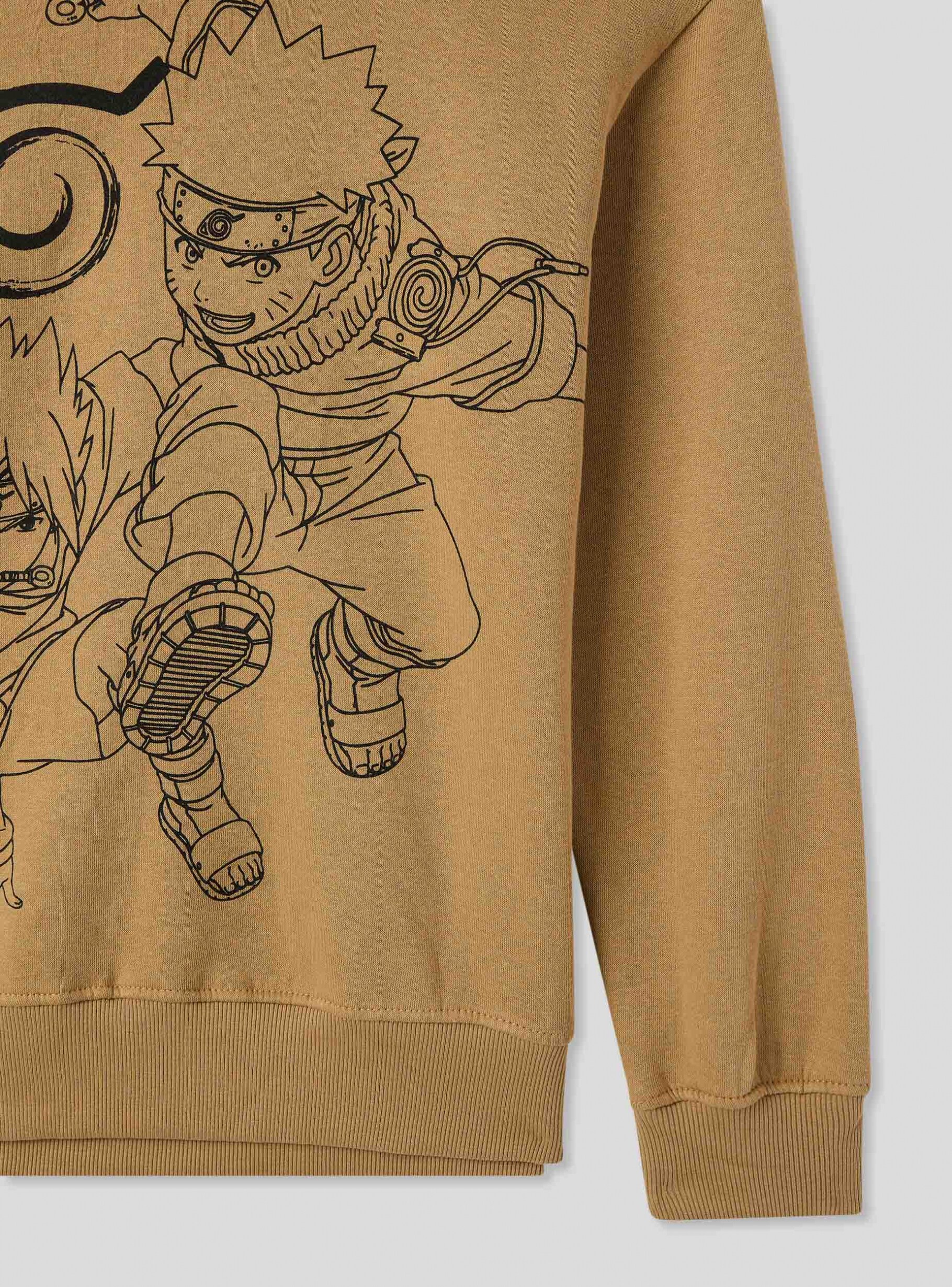 Beige light Naruto print hoodie in heavy fabric Buy Online Terranova