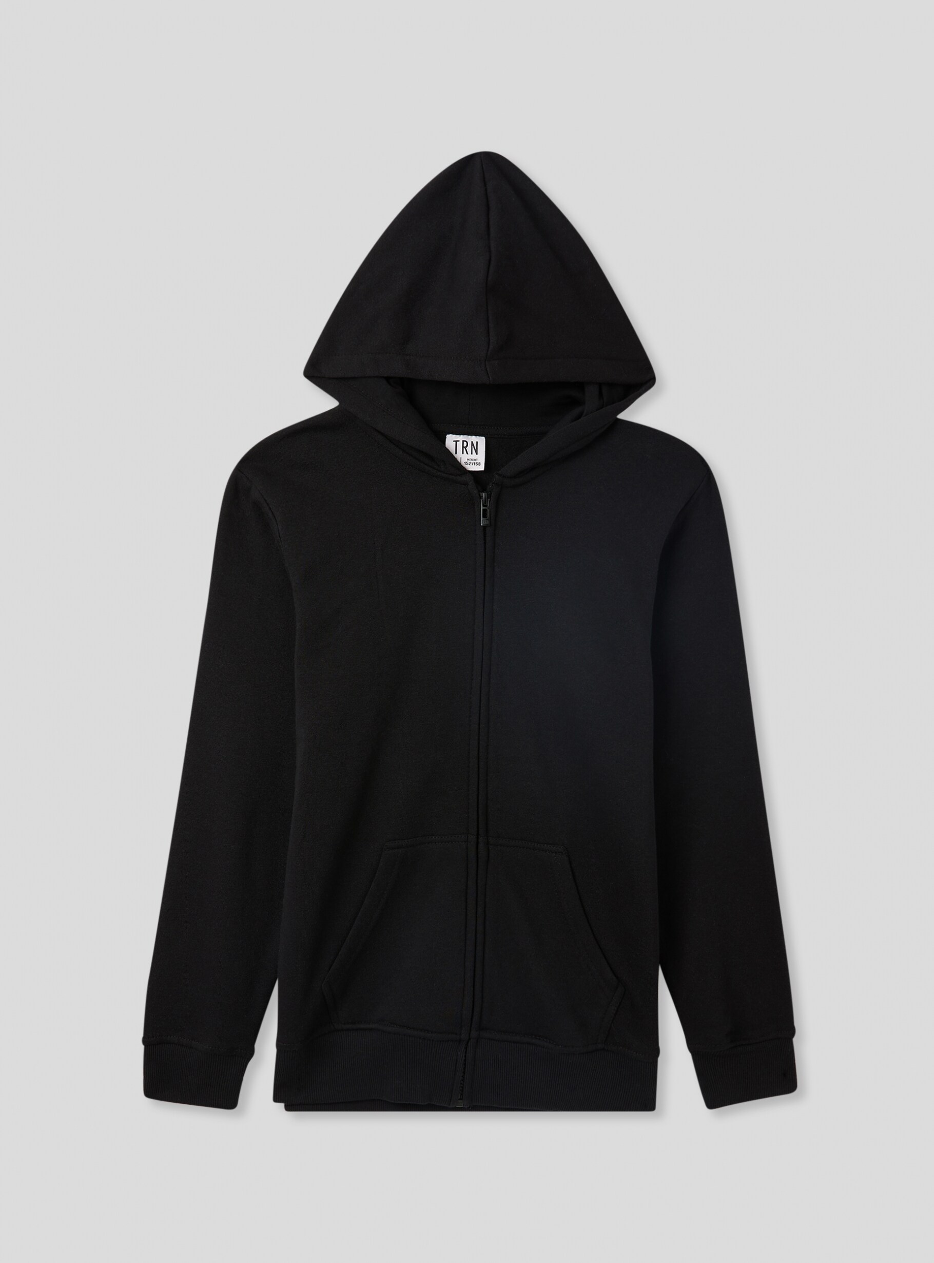 Black Plain zipped hoodie in heavy fabric - Buy Online | Terranova