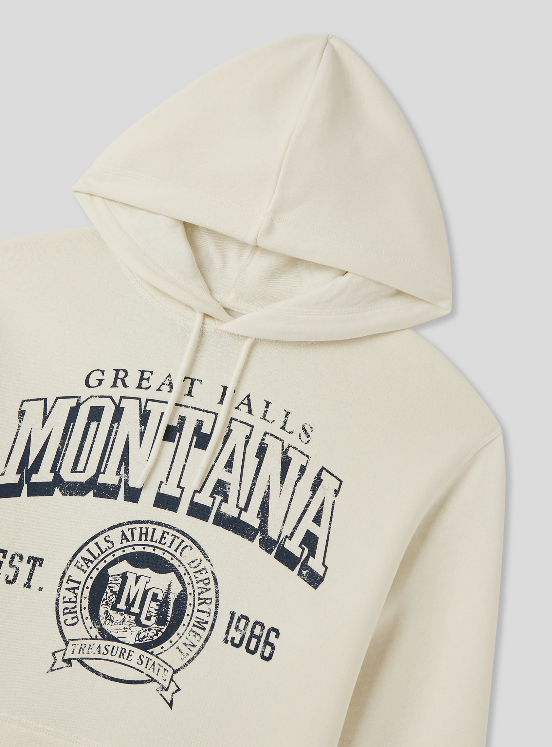 White wool Sports print hoodie - Buy Online | Terranova