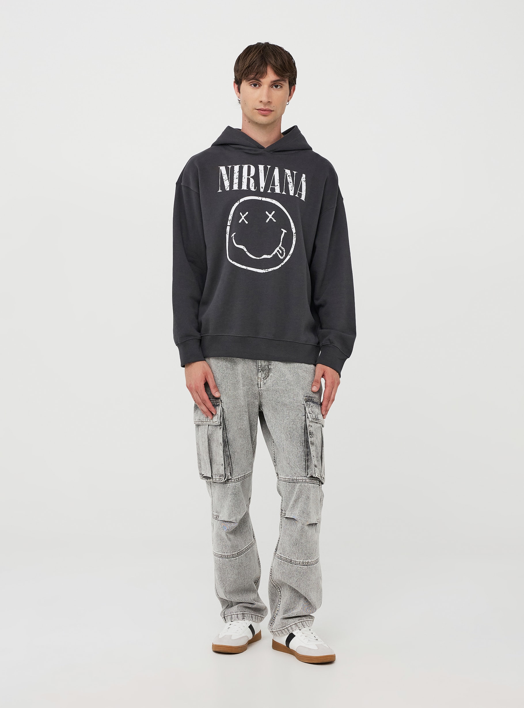 Gunmetal grey Oversized Nirvana® hoodie - Buy Online | Terranova