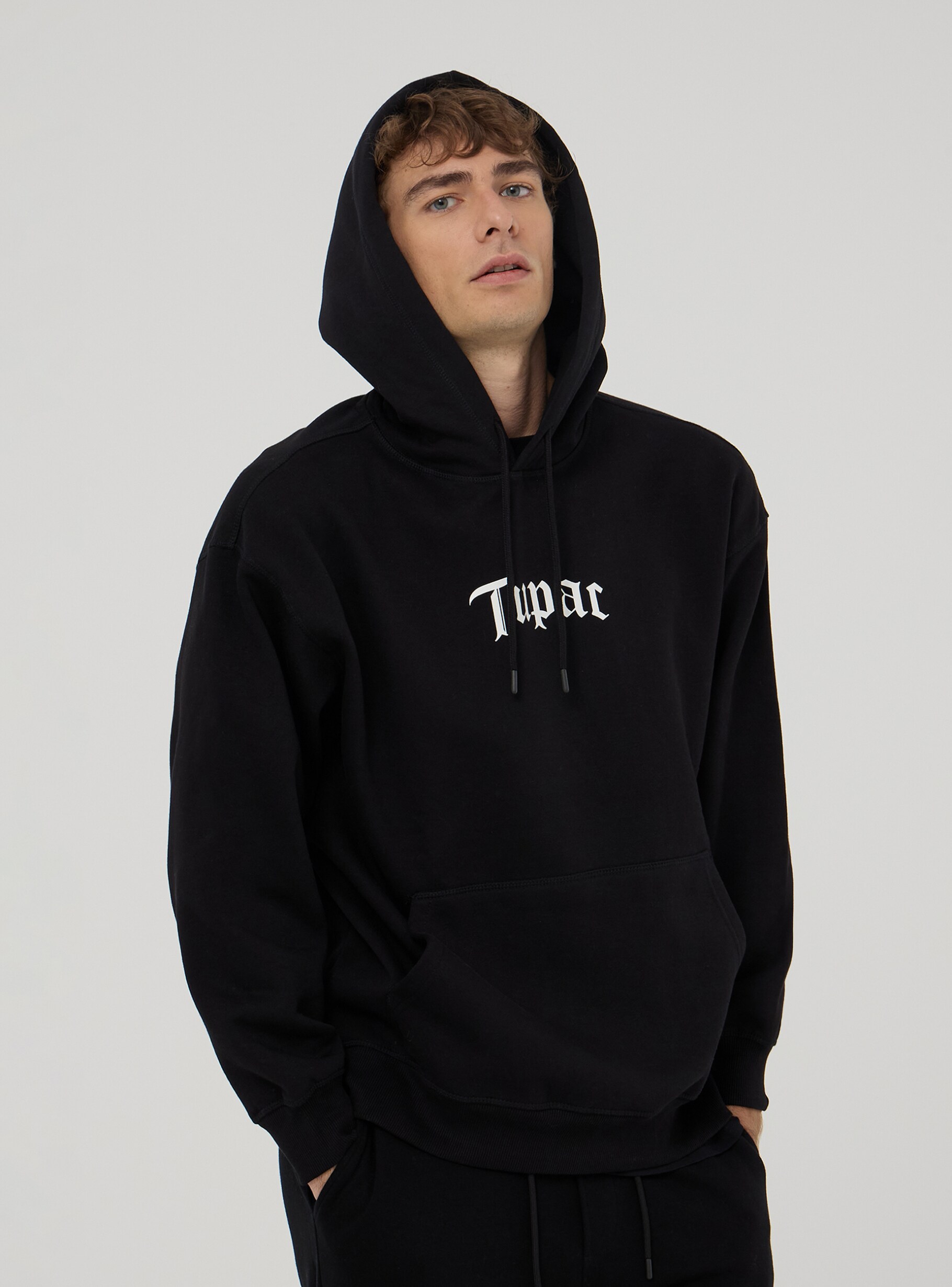 Tupac black hoodie clearance