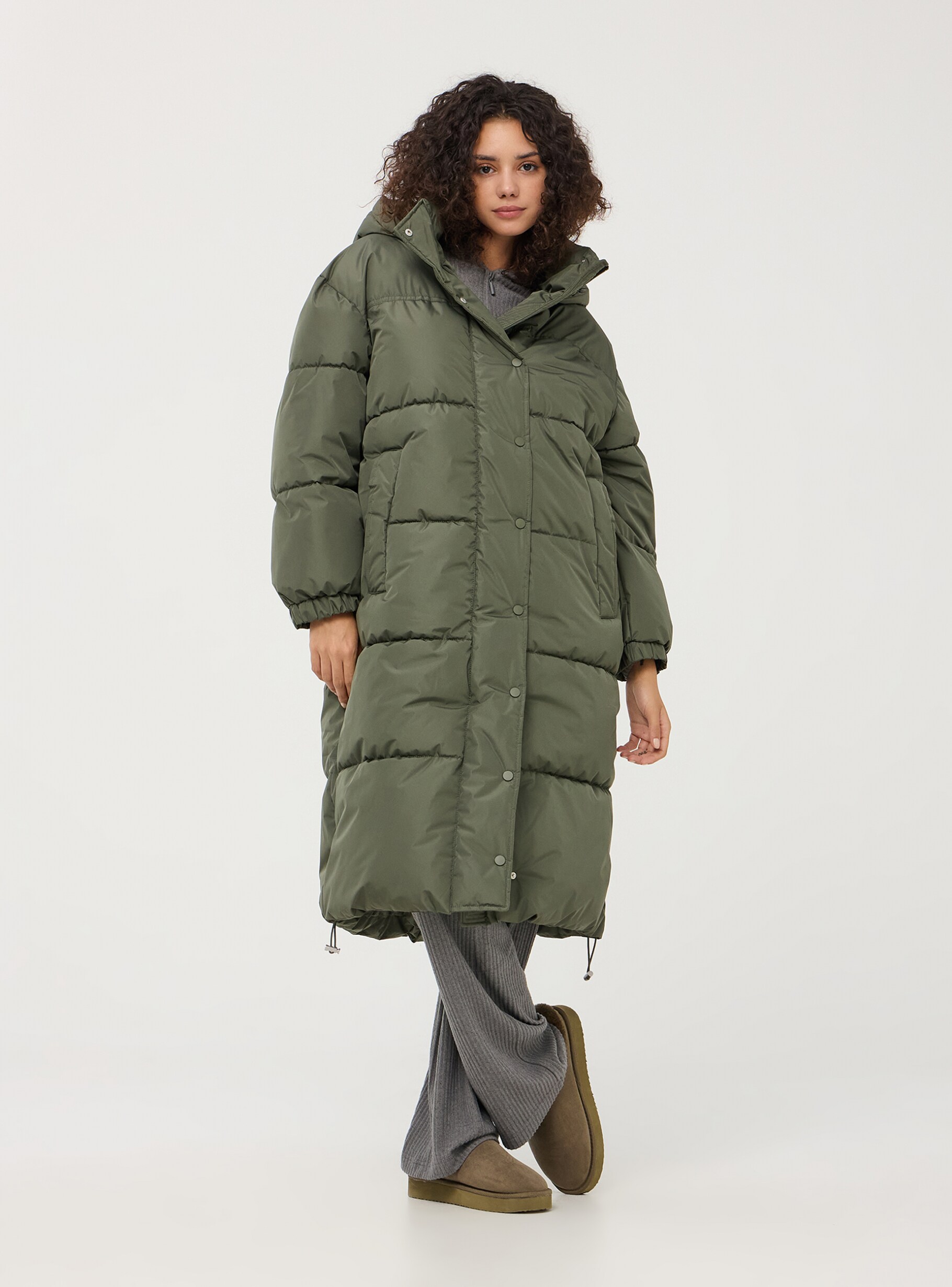 Green padded parka sales