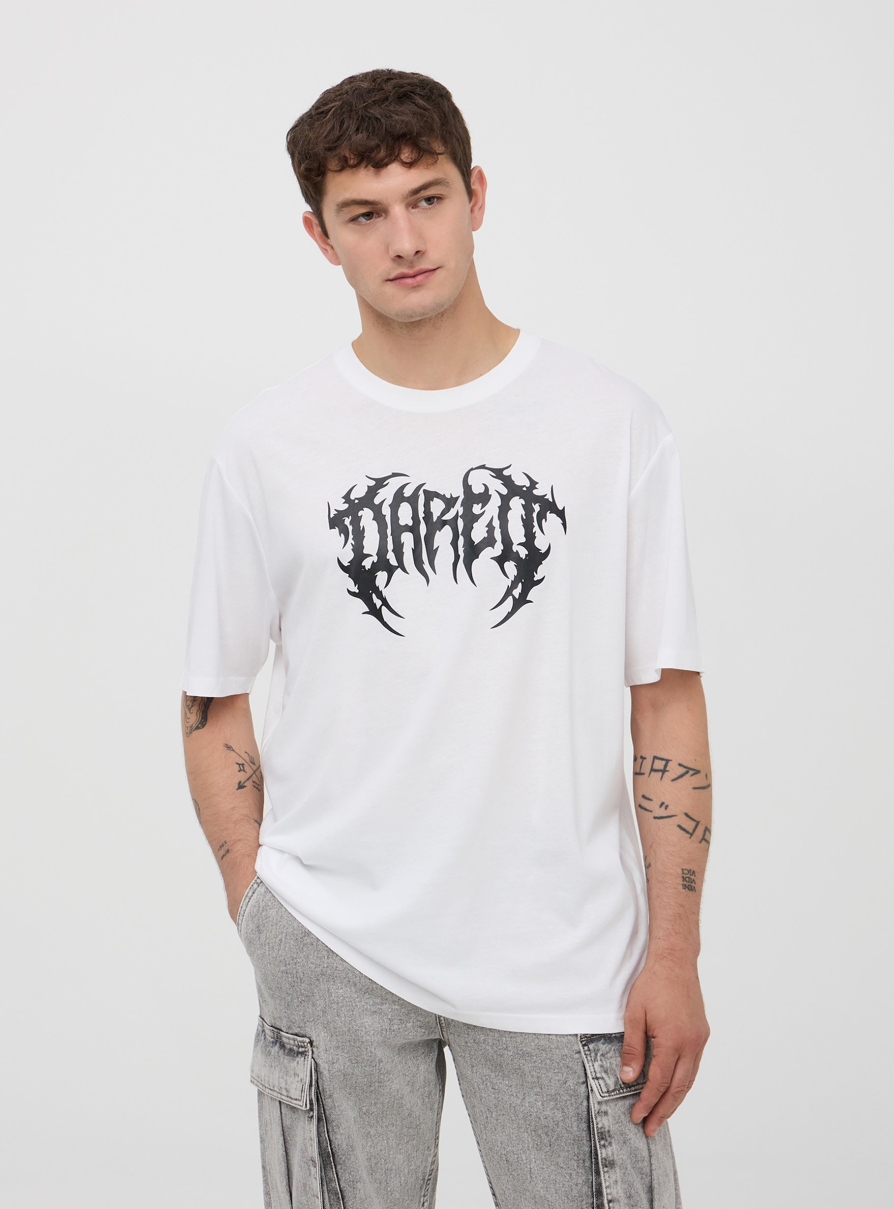Optical white Oversized tribal print T-shirt - Buy Online | Terranova