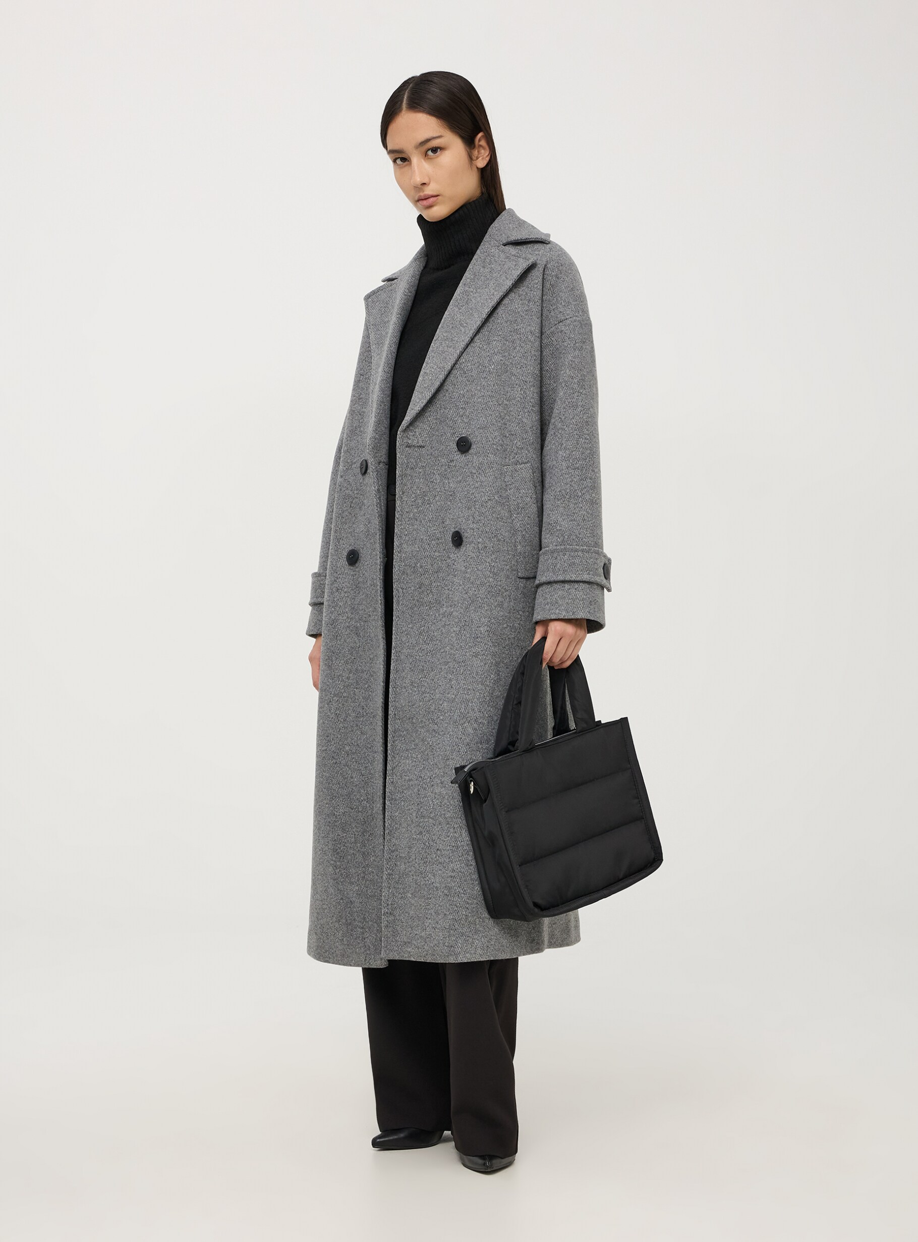 stein OVERSIZED LINEAR NO COLLAR COAT　S stein】OVERSIZED LINEAR NO COLLAR COAT stein OVERSIZED