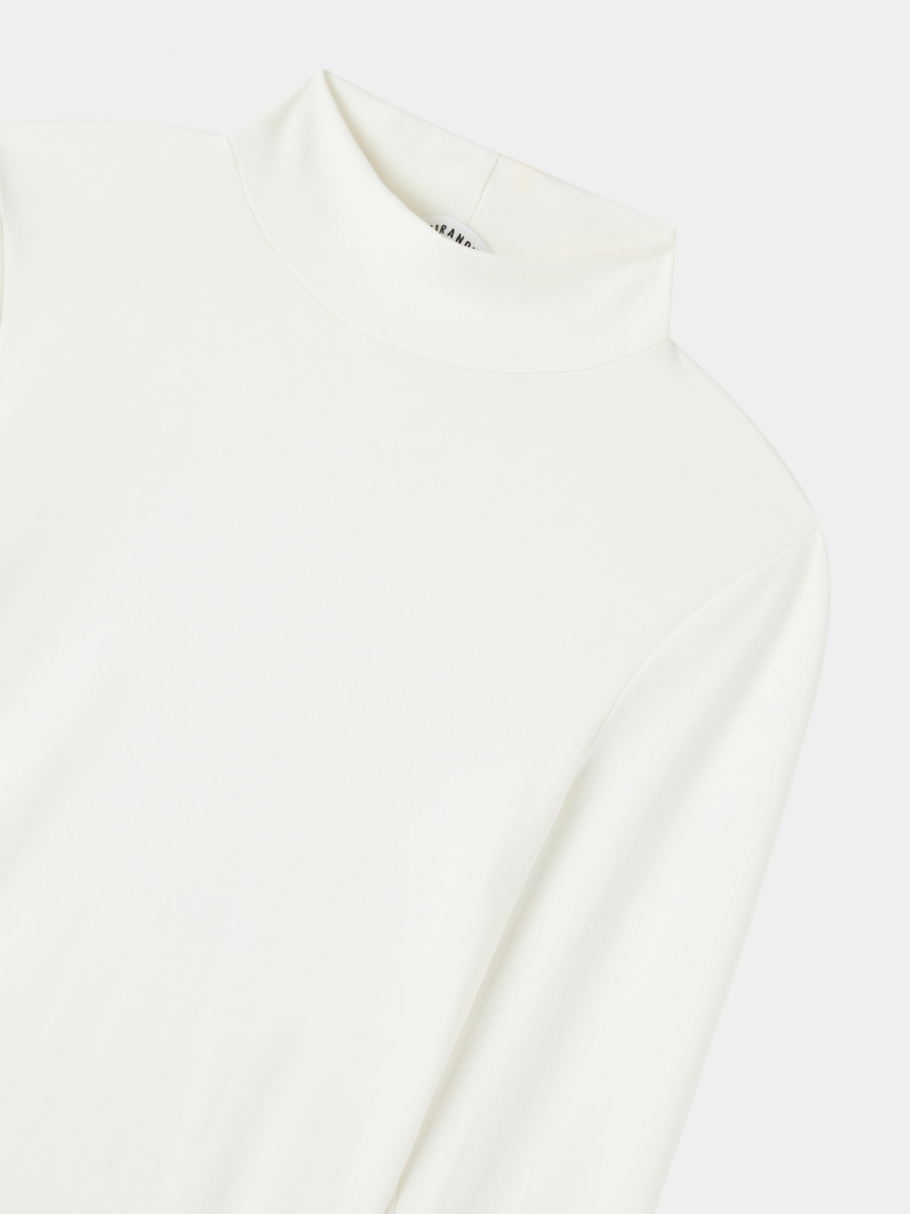 マノフ MANOF Ca/Si TURTLE CUT TOPS （WHITE） FormKnit Puff-sleeve Turtleneck T-shirt For Women | J.Crew