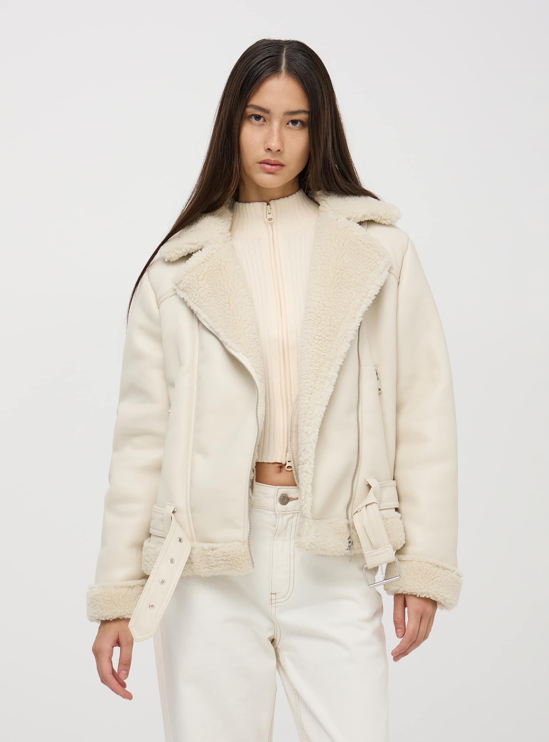 THE BARNNET sami eco-fur jacket-beige ジャケット・アウター