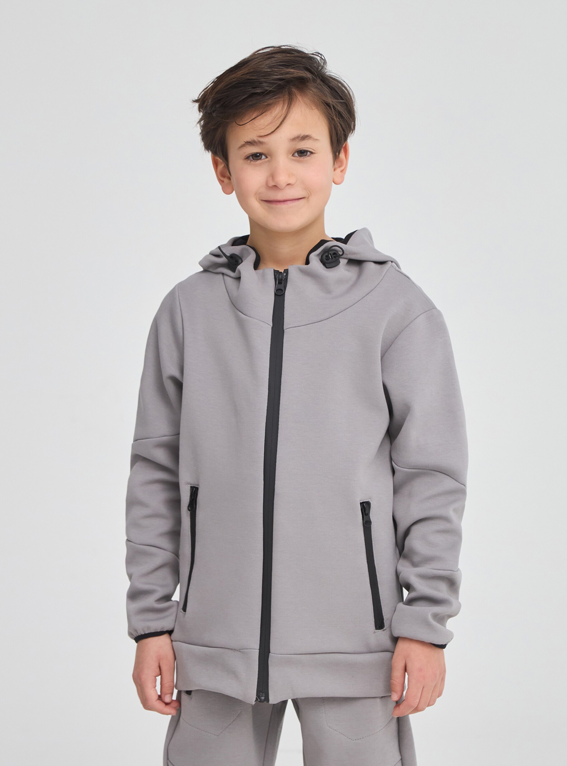 Grey light Hoodie with contrasting zips - Buy Online | Terranova