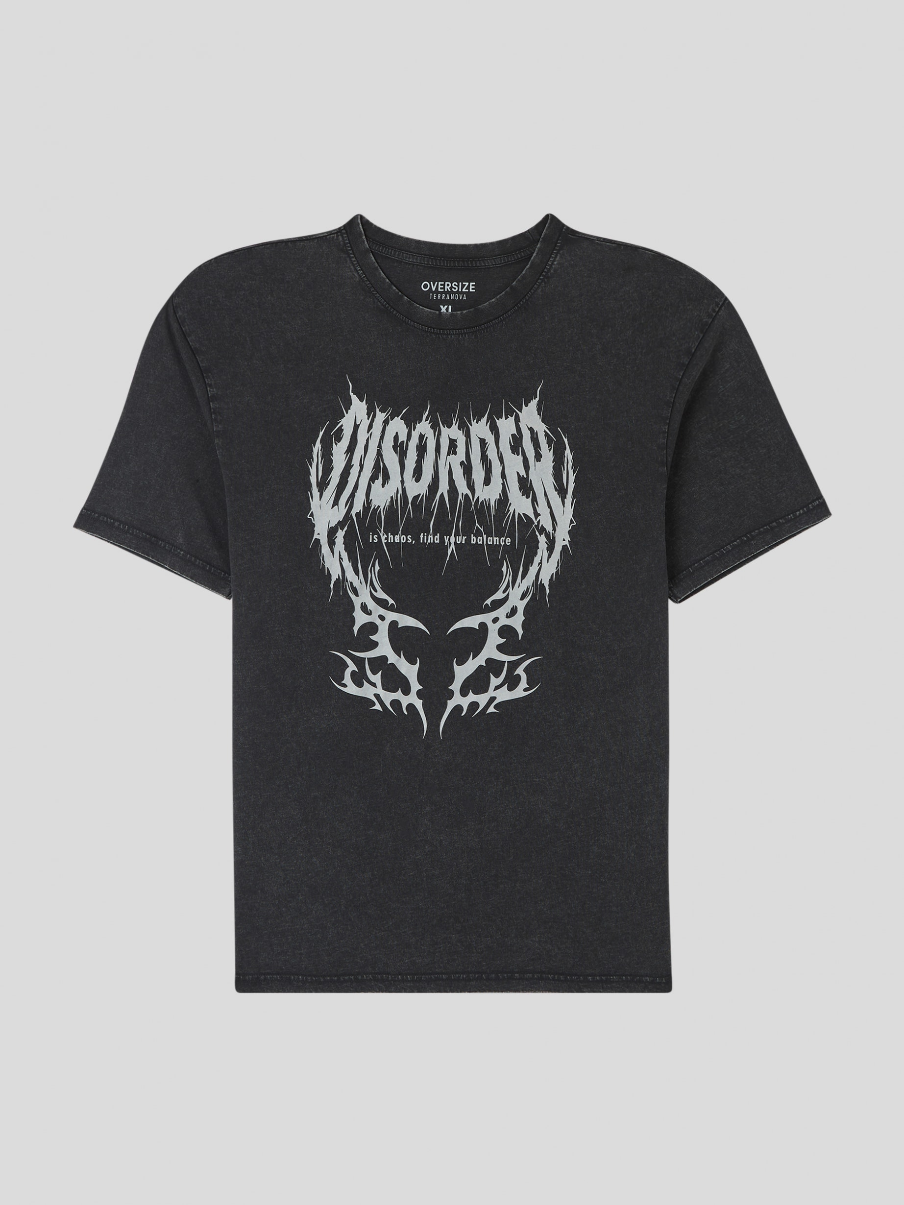 Antracite Oversized T-shirt with metal print - Buy Online | Terranova
