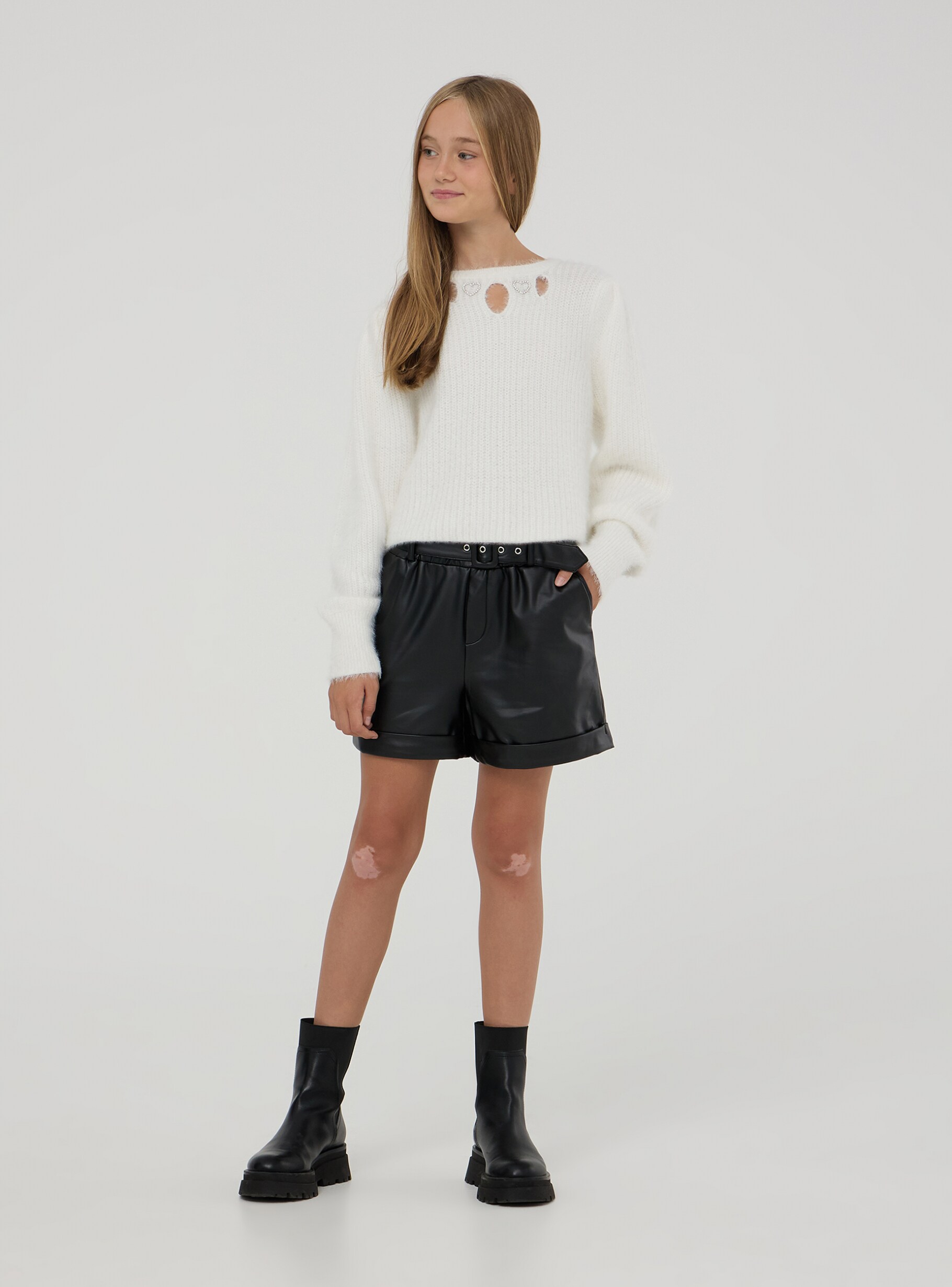 Black Faux leather shorts - Buy Online | Terranova