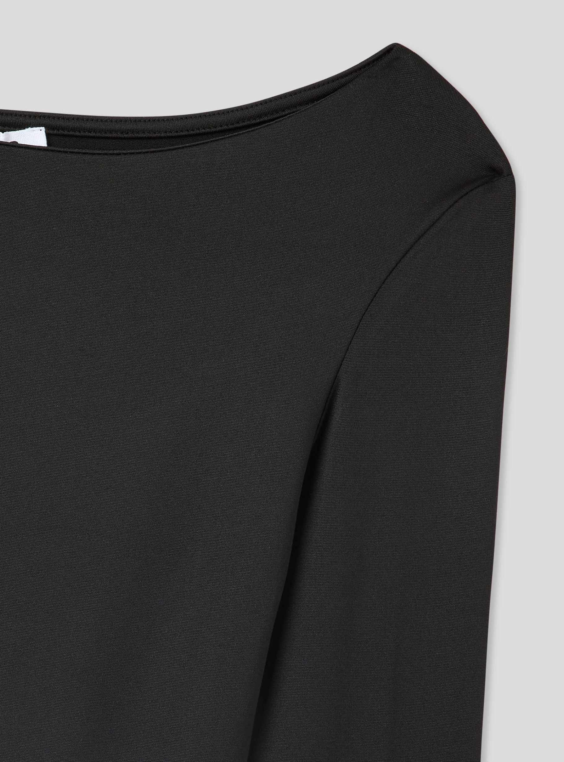 NEWALRIN ♥ Emblem Long sleeve Boat neck Top /追跡付 Black Boat neck bodysuit - Buy Online | Terranova