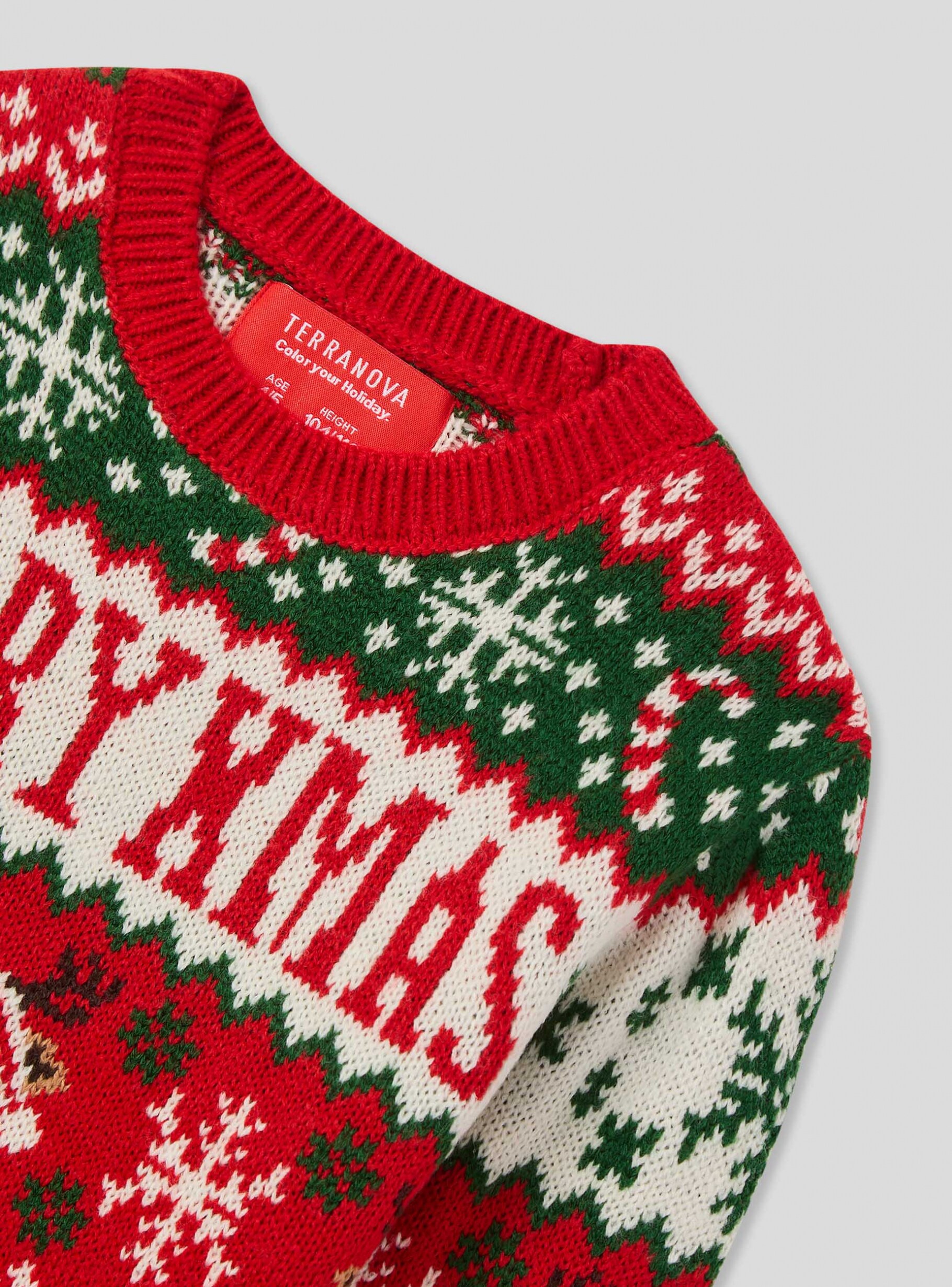 Maglione natalizio jacquard Var rosso Acquista Online Terranova