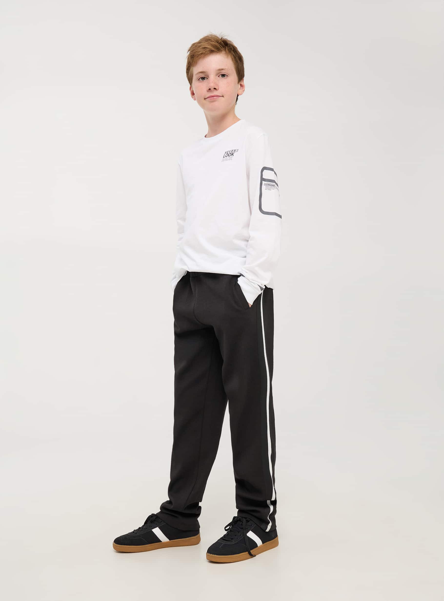 Black Tracksuit bottoms with stripes Buy Online Terranova