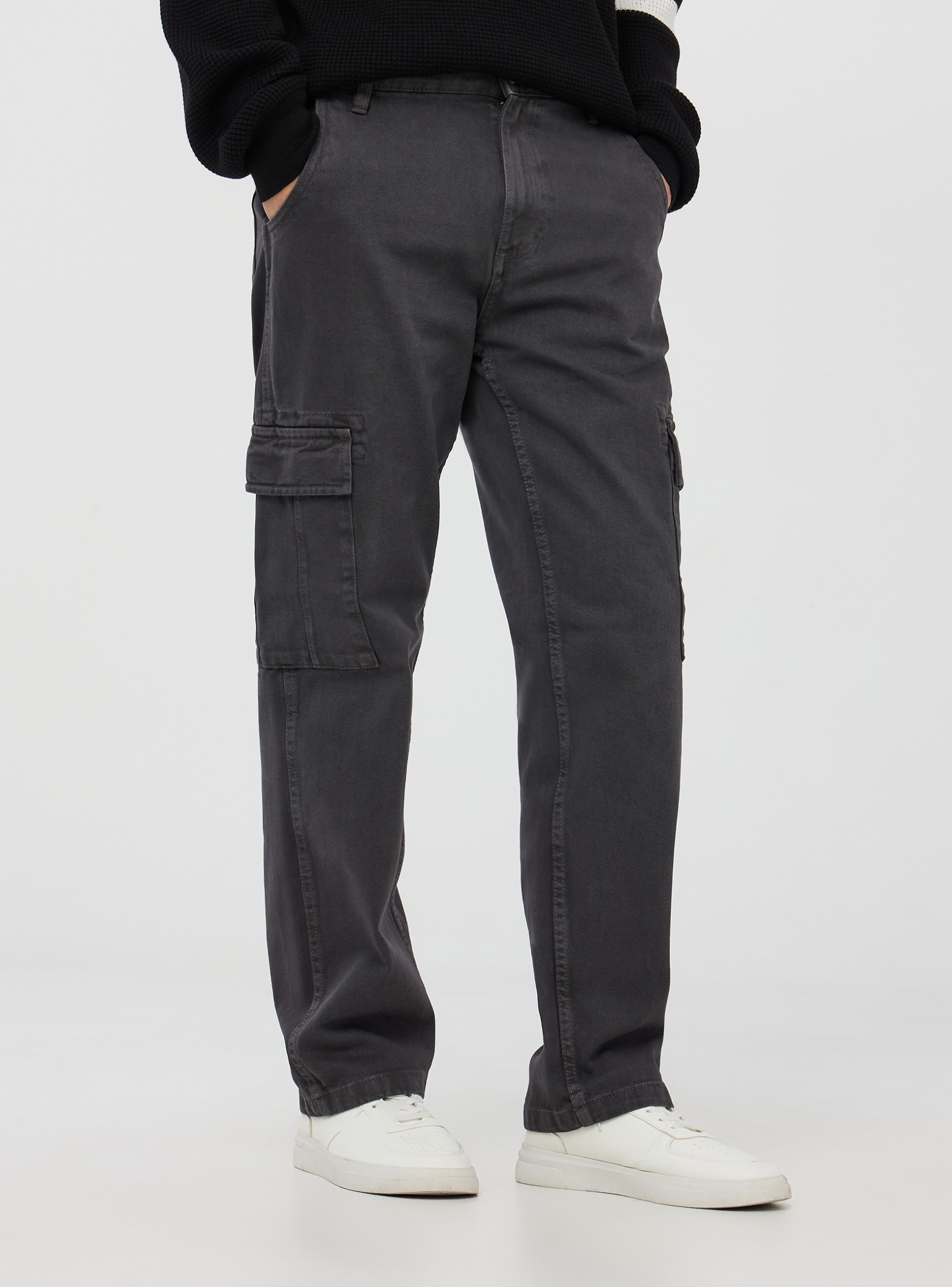 Gunmetal grey Oversized cargo trousers - Buy Online | Terranova