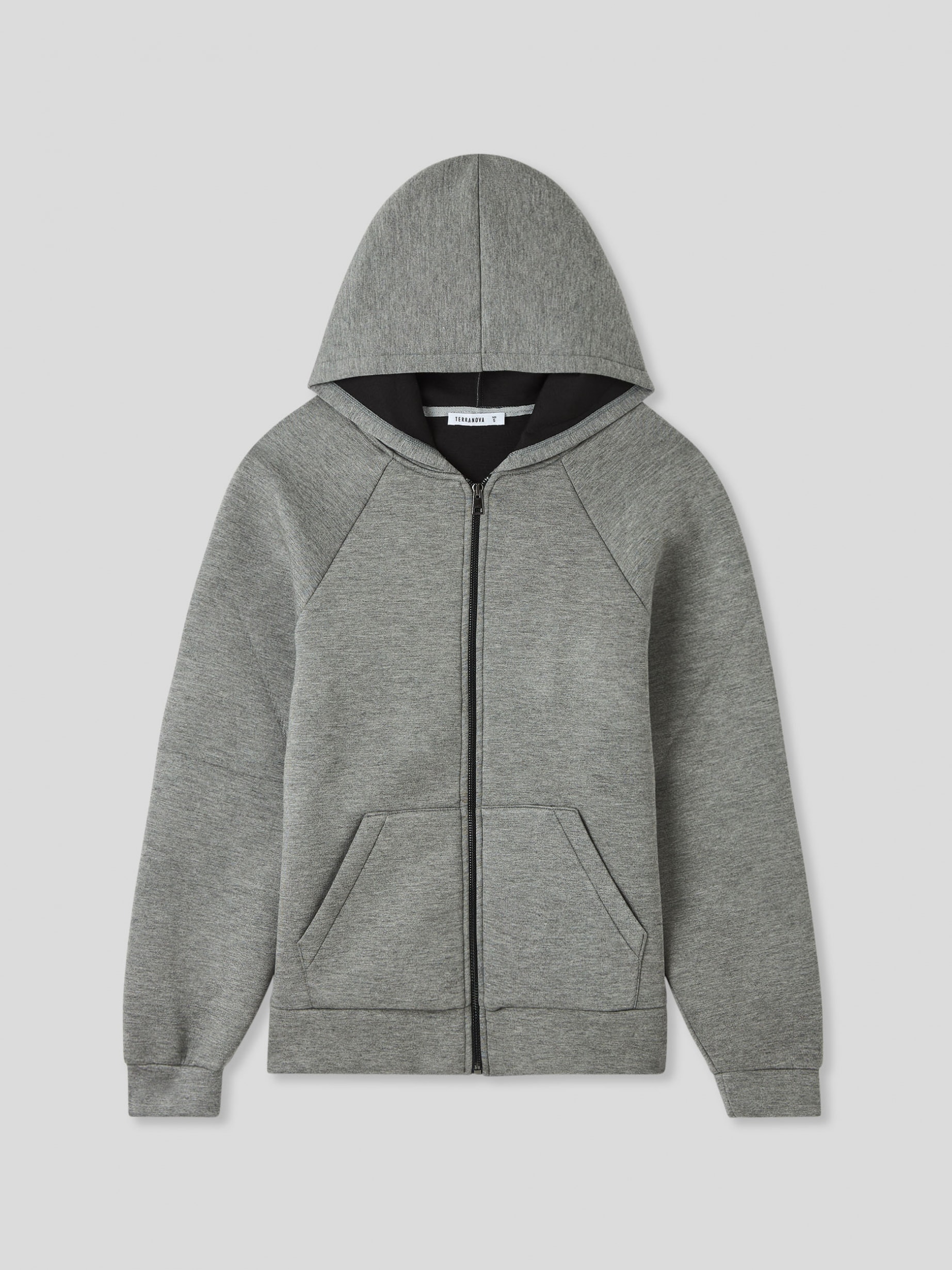 Var middle grey Neoprene-effect zipped hoodie - Buy Online