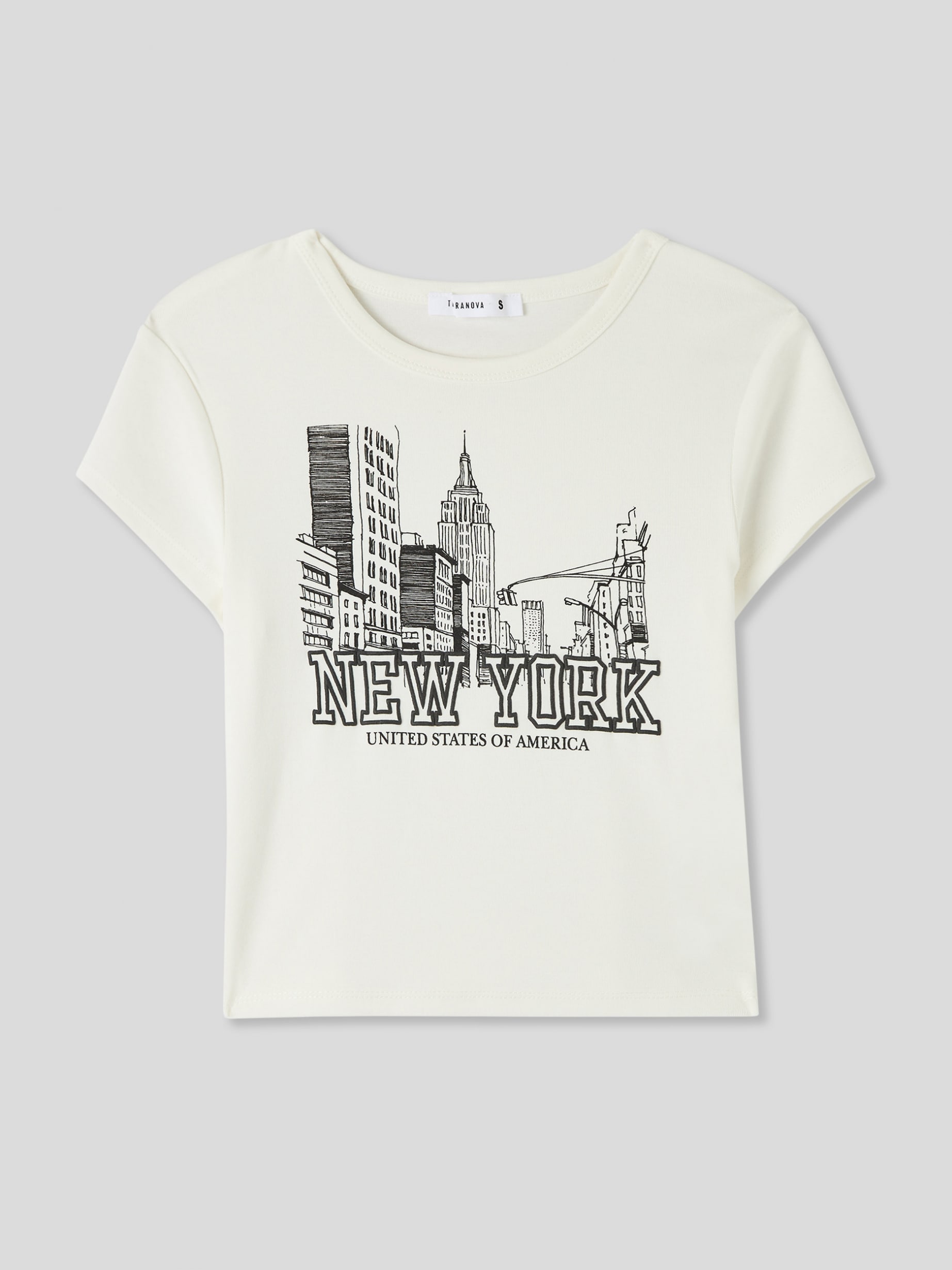 White wool New York print T-shirt - Buy Online | Terranova