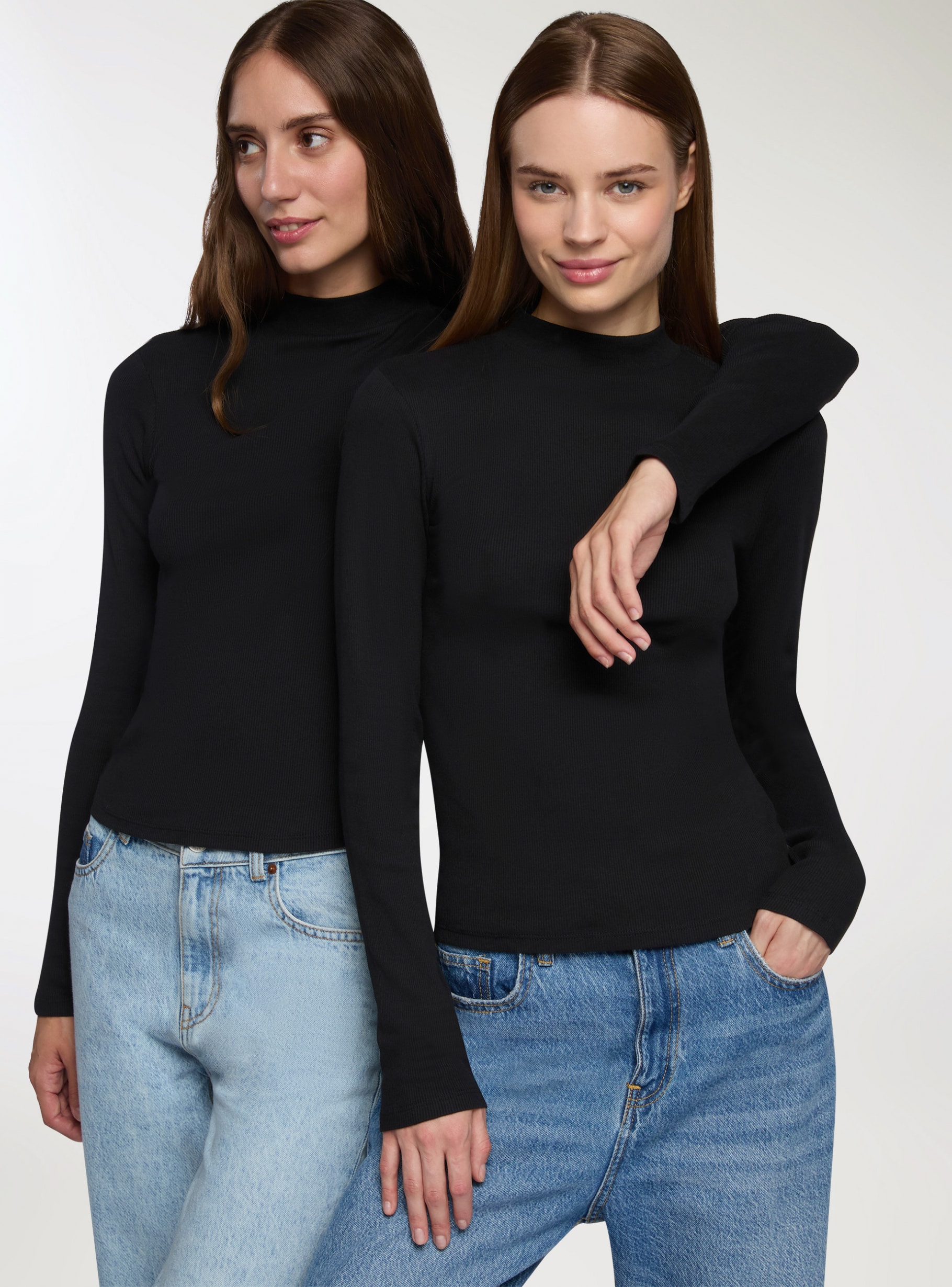 Long Sleeve Plain T-Shirt black Terranova