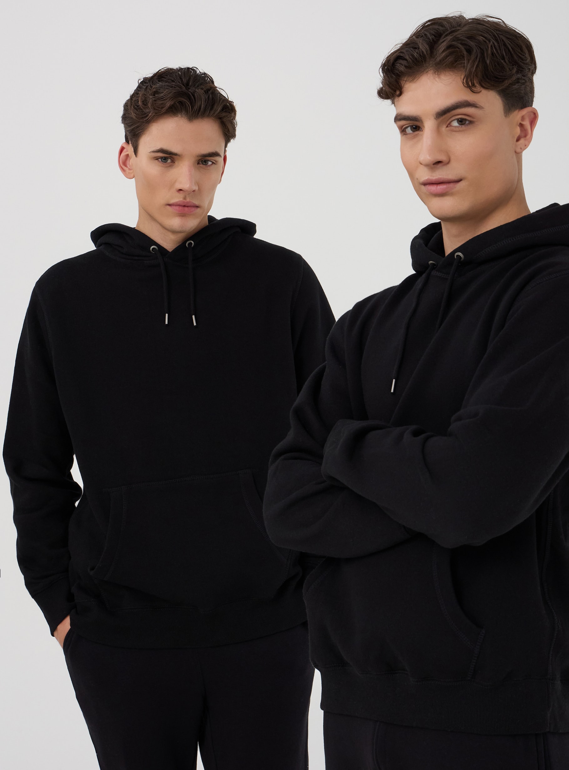 Black 2-pack of basic hoodies with drawstrings - Buy Online