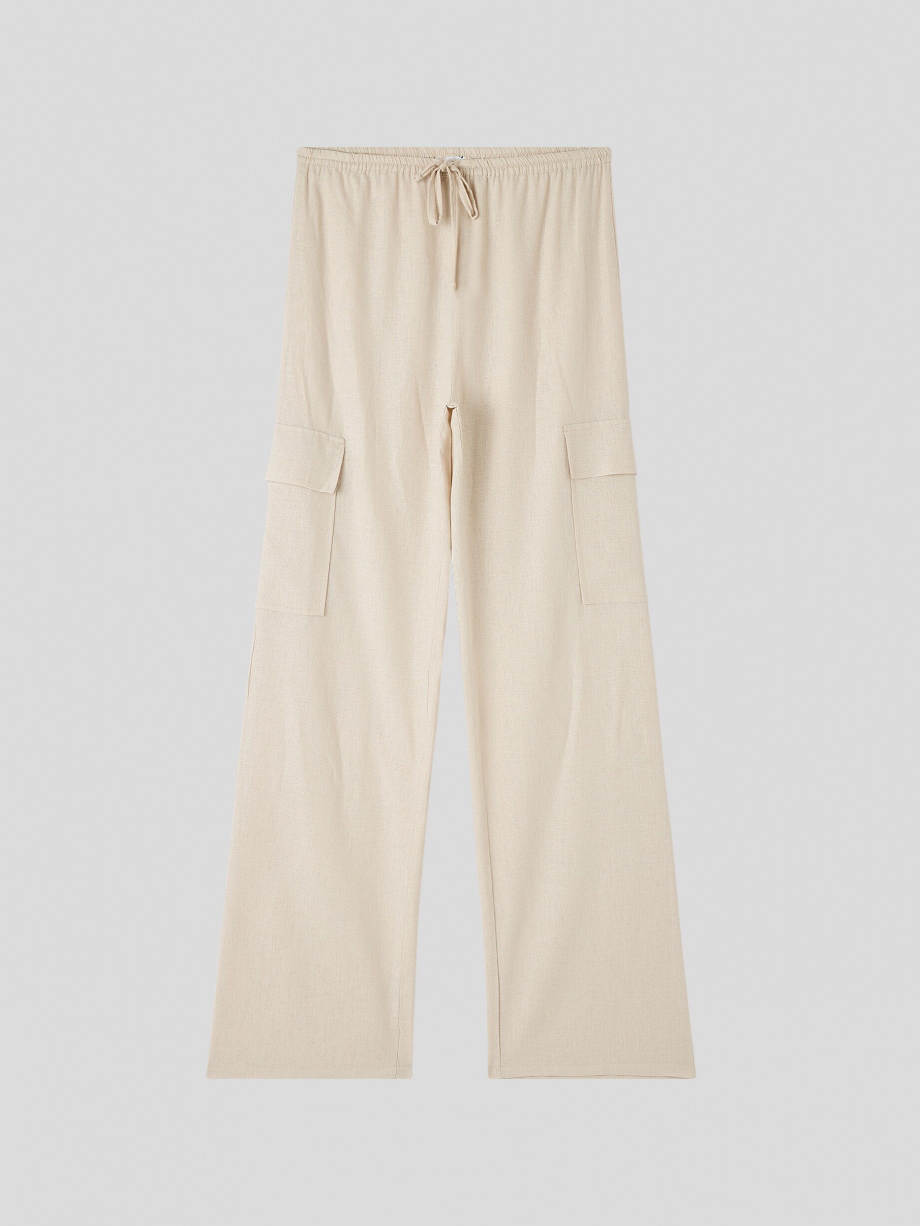 Sand Mixed linen cargo trousers - Buy Online | Terranova