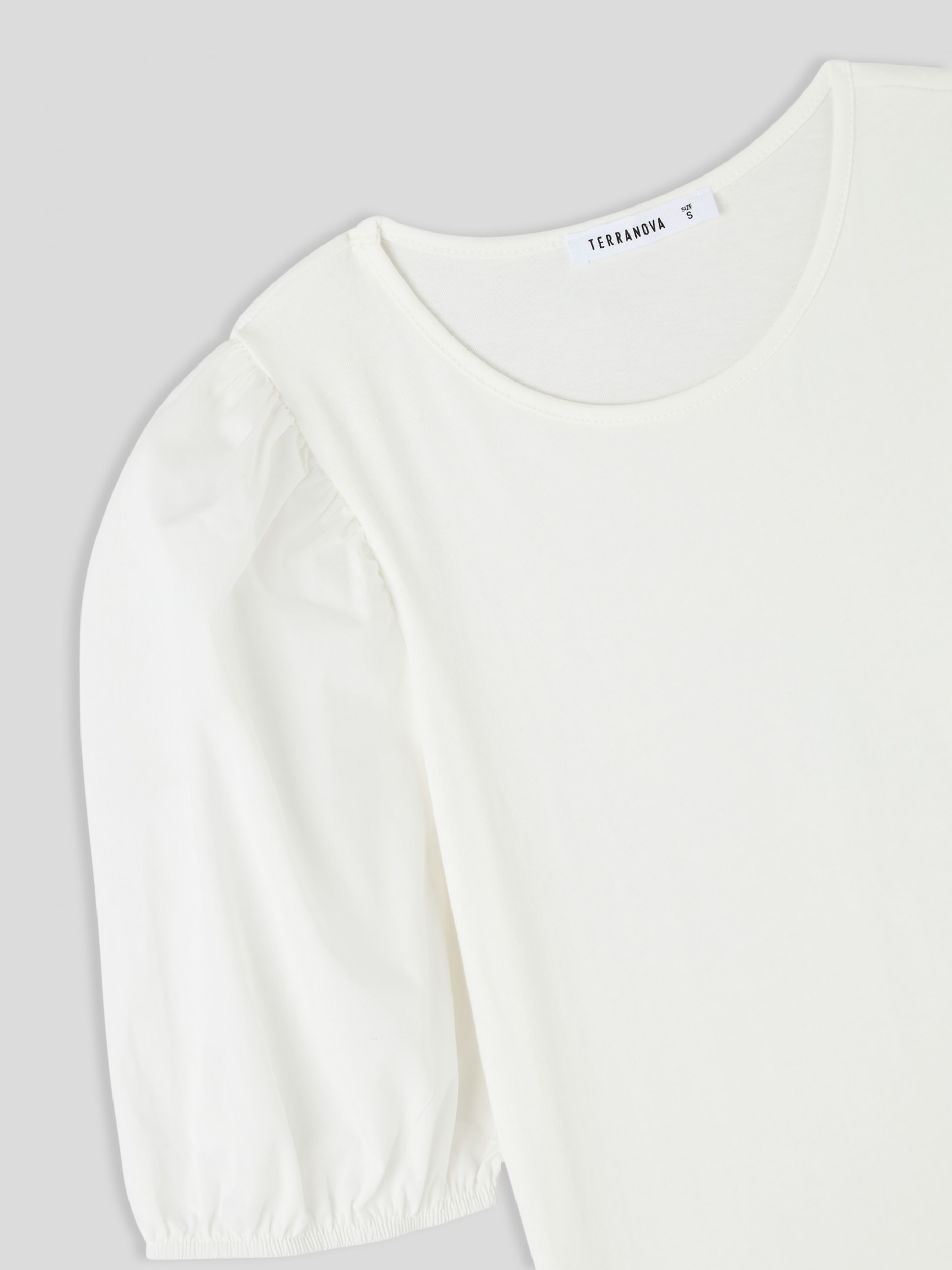 White T-shirt with puff sleeves - Buy Online | Terranova