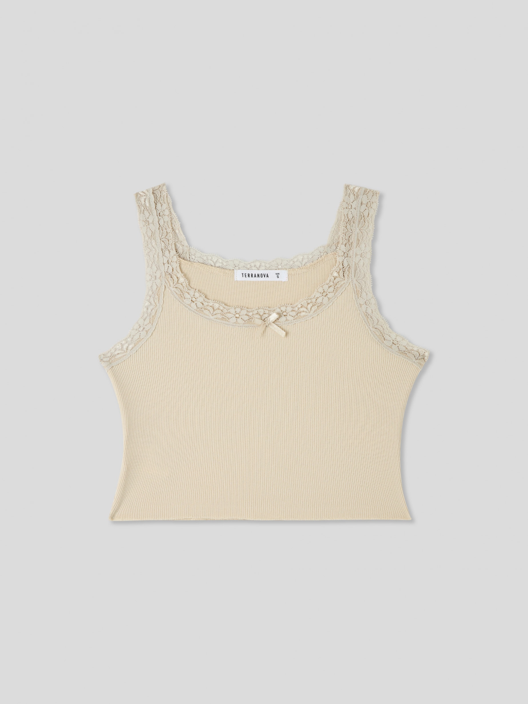 トップス Andmary Putty ribbon tops beige ANDMARY】Putty ribbon tops