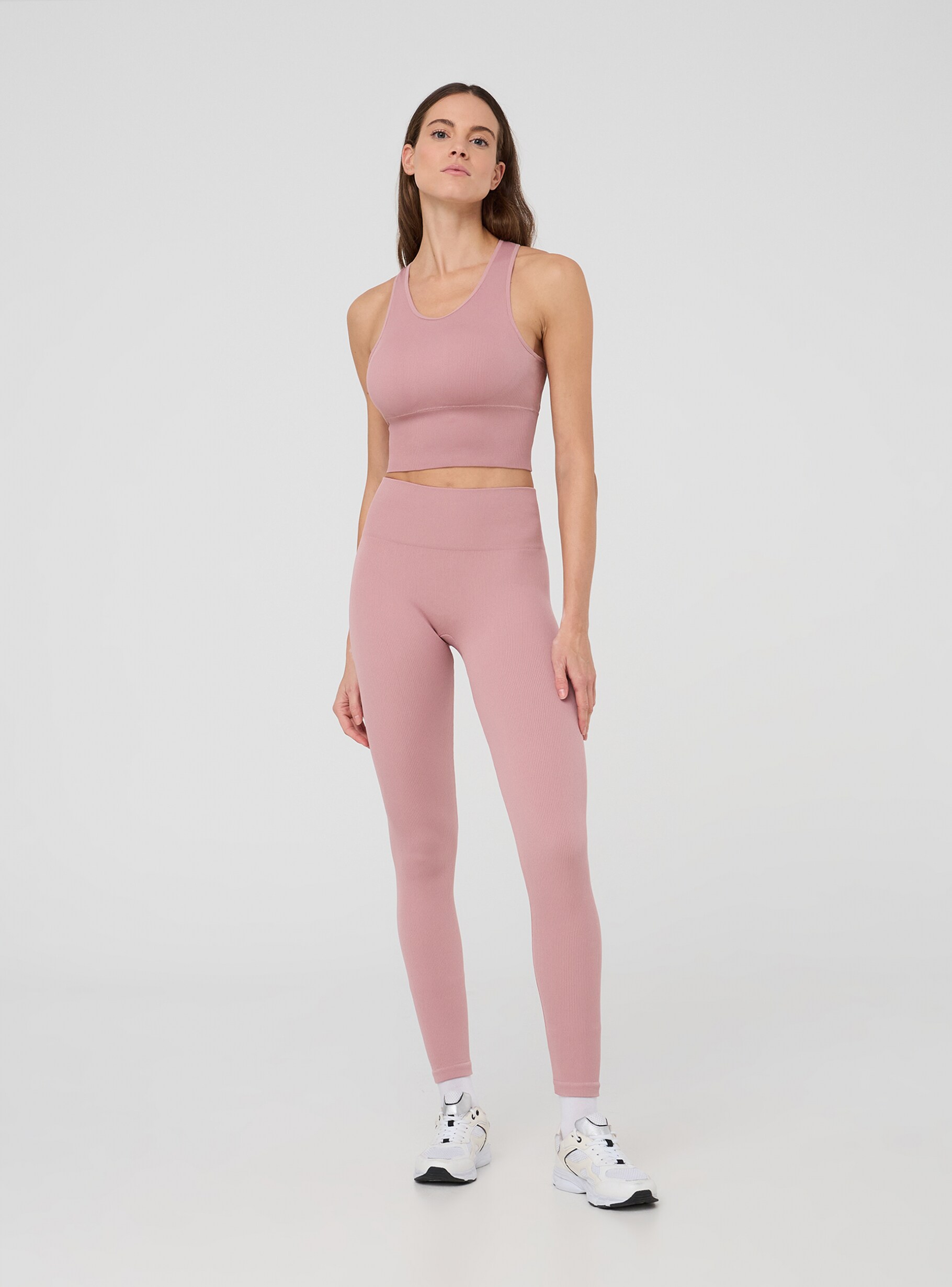Damen Sport Weste Hawaii Rosa - Ärmelloses Crop Top Mit BH-Pads Für Yoga & Fitness