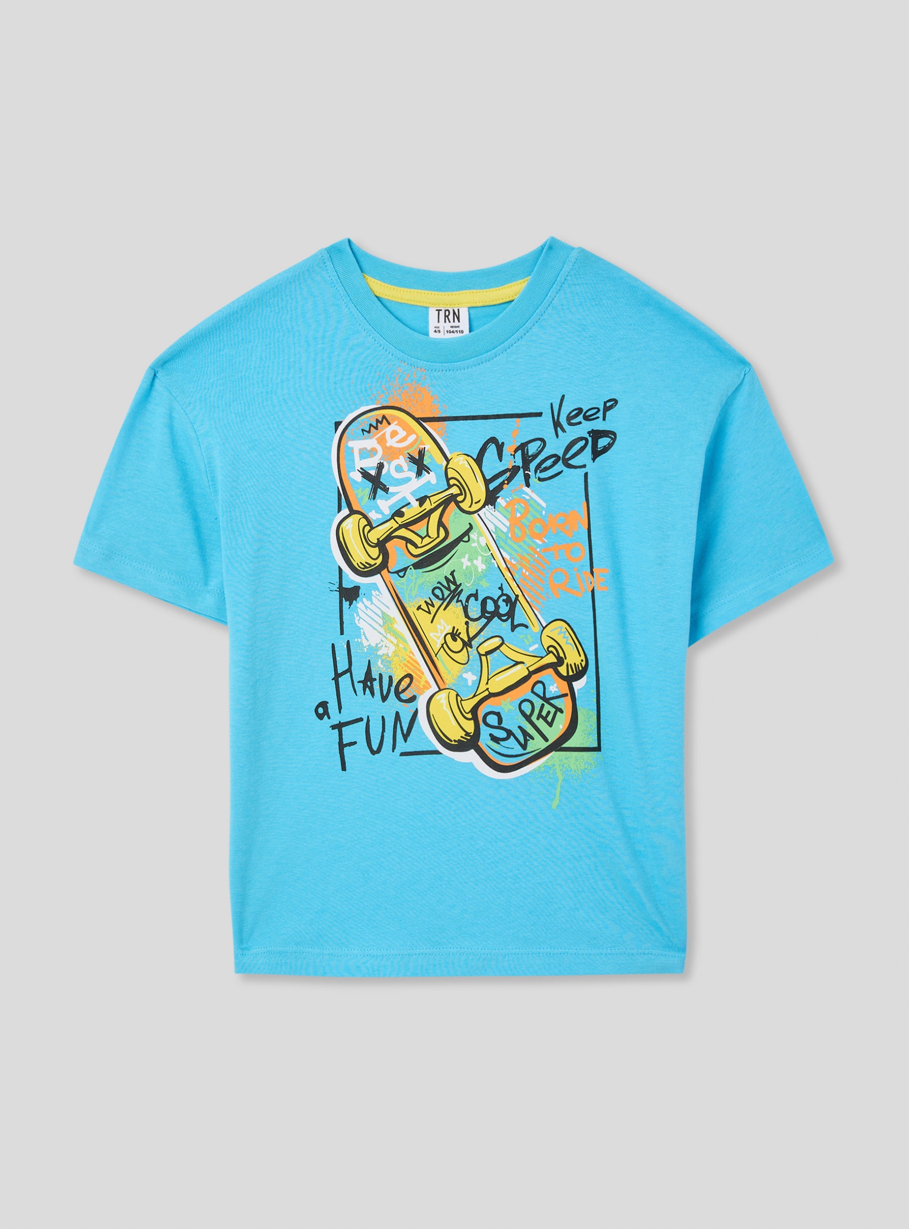 Light turquoise Skate print T-shirt - Buy Online | Terranova