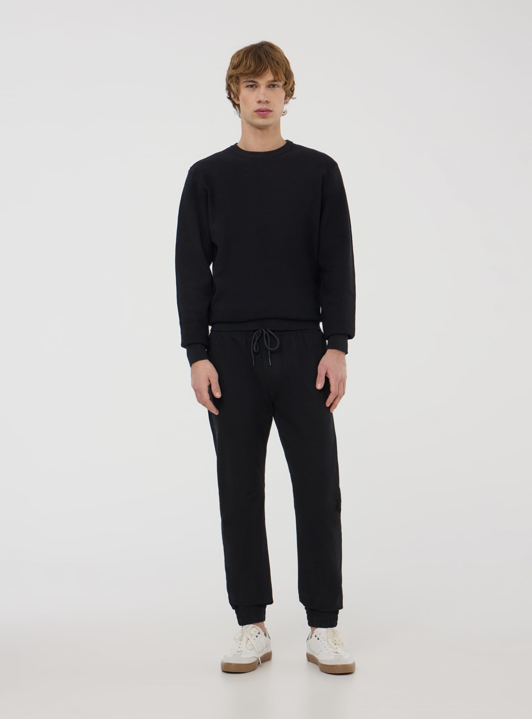 Black Jogger trousers with drawstring and cuffs - Buy Online