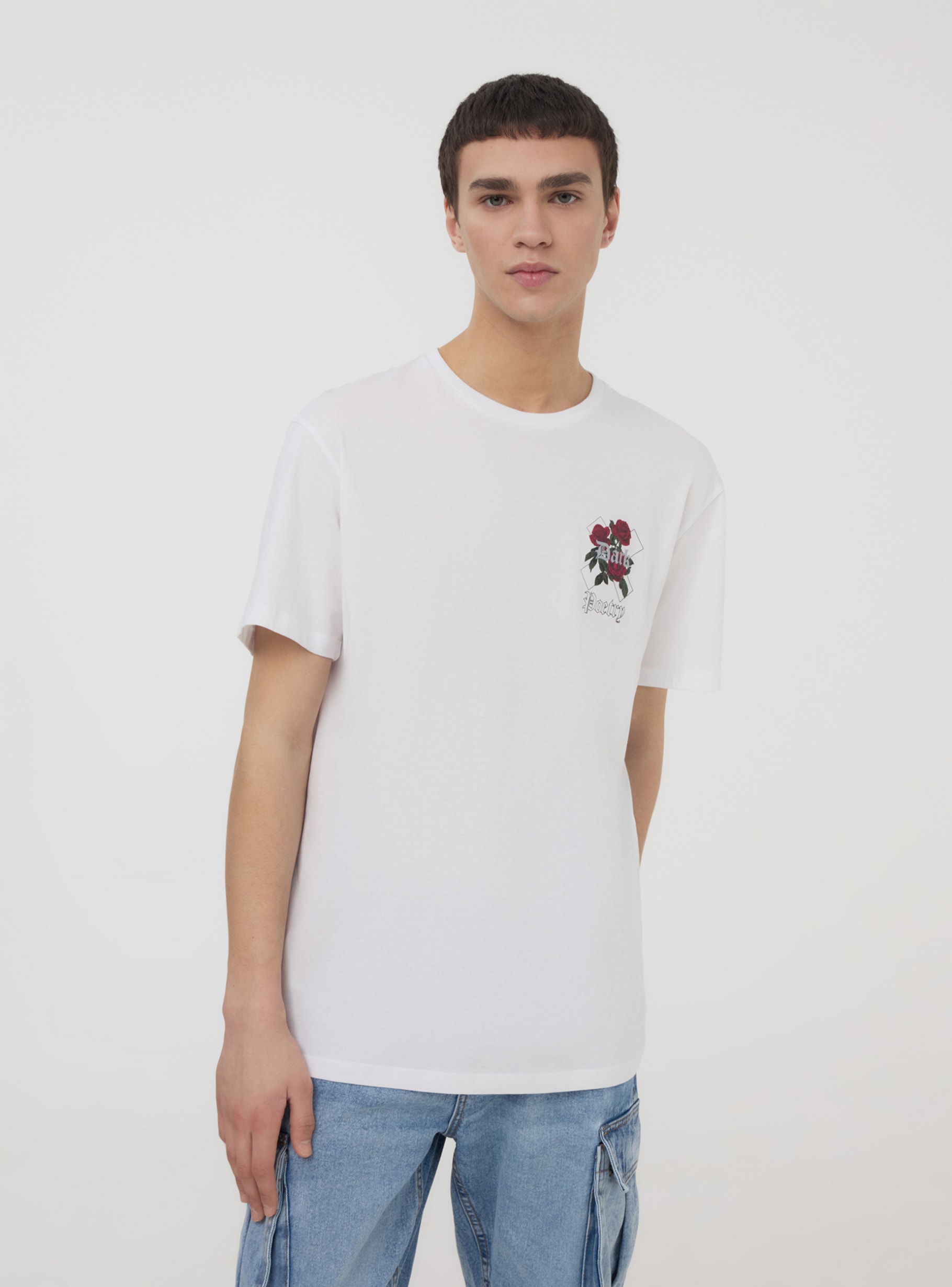 ●ESC STUDIO● rose short sleeves t-shirt (white) unisex ESC STUDIO】rose short sleeves t-shirt | OUR BRAND,ESC