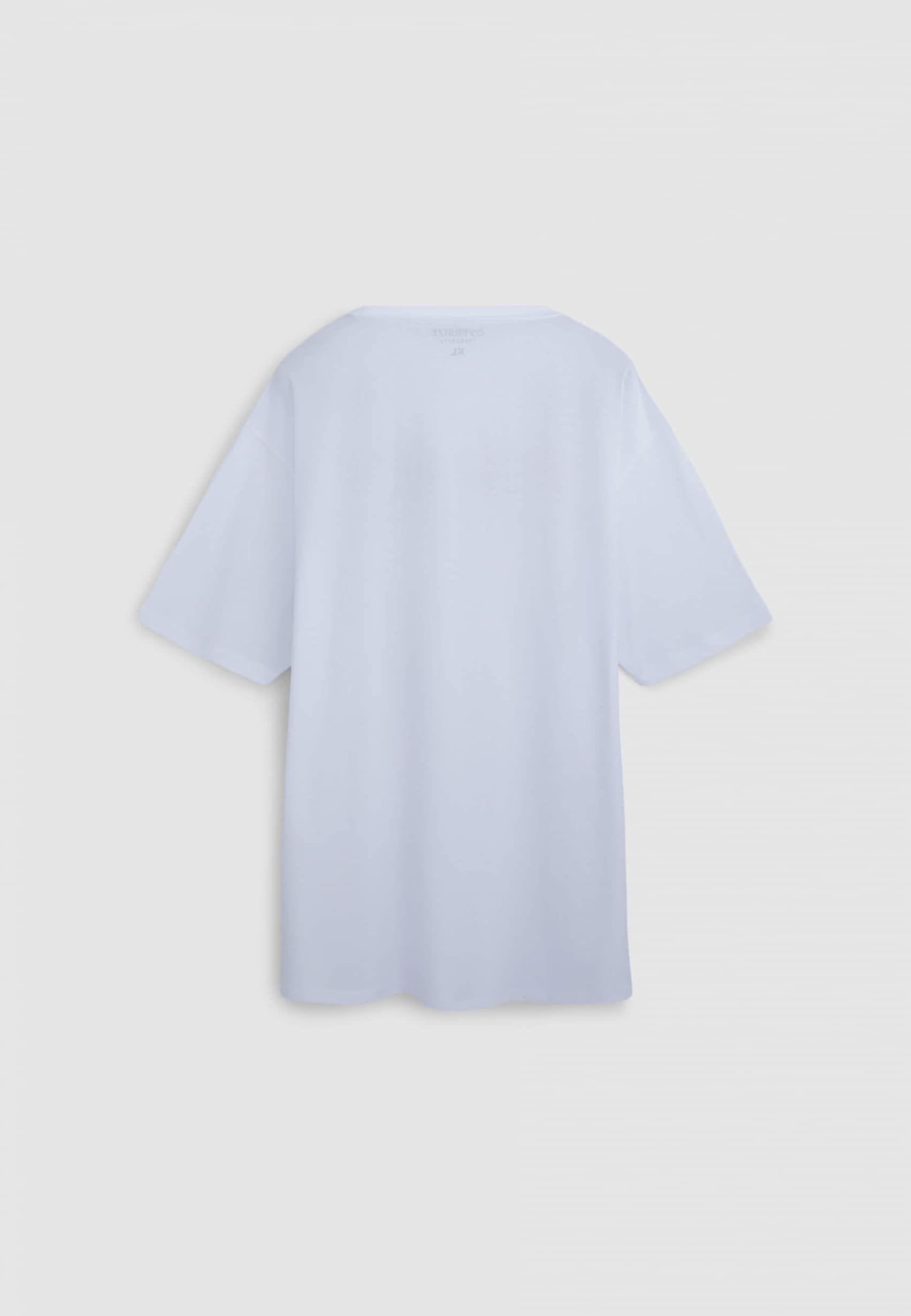 Optical white Oversized T-shirt with rose print - Buy Online
