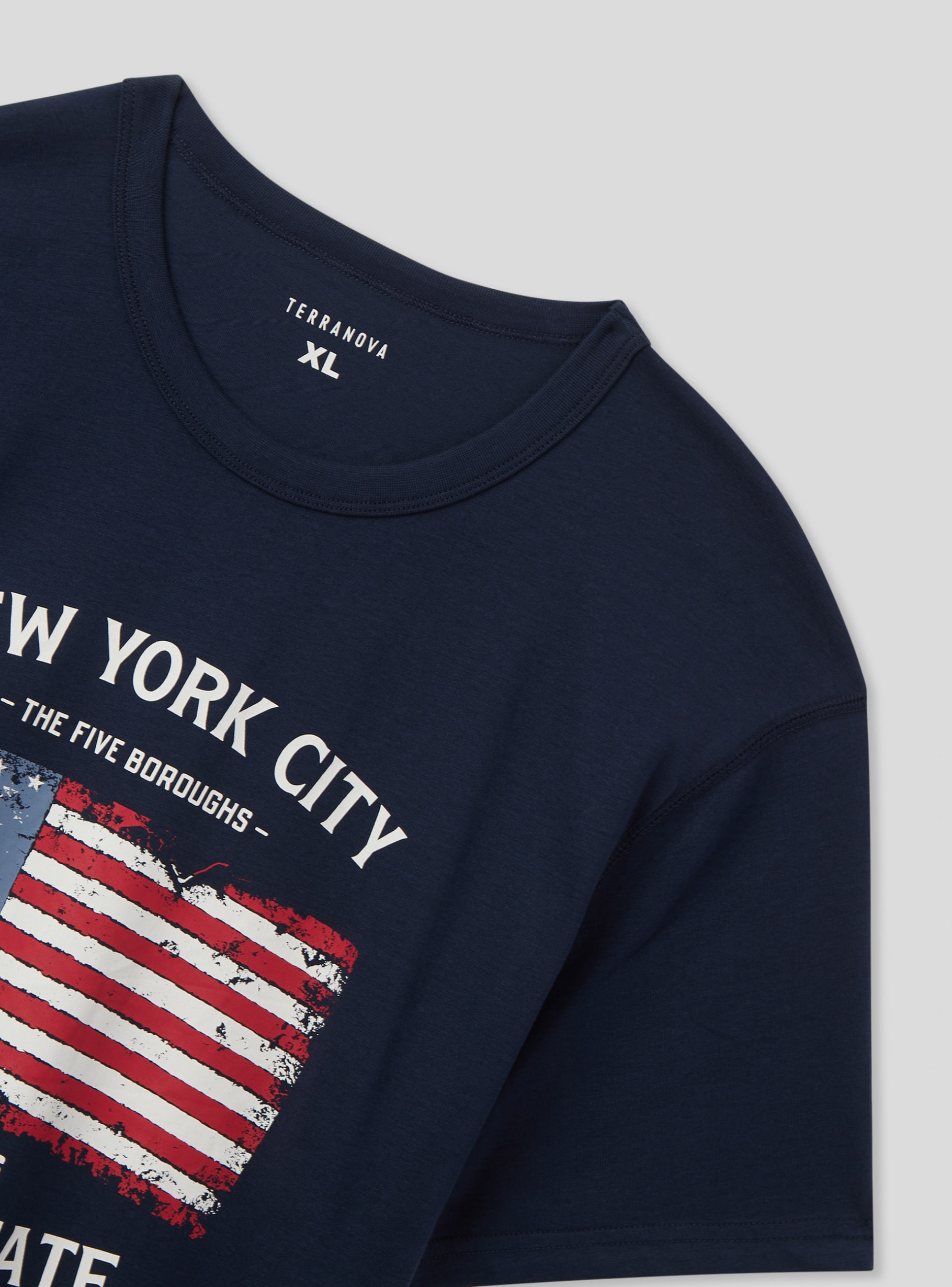 Blue navy American flag print T-shirt - Buy Online | Terranova