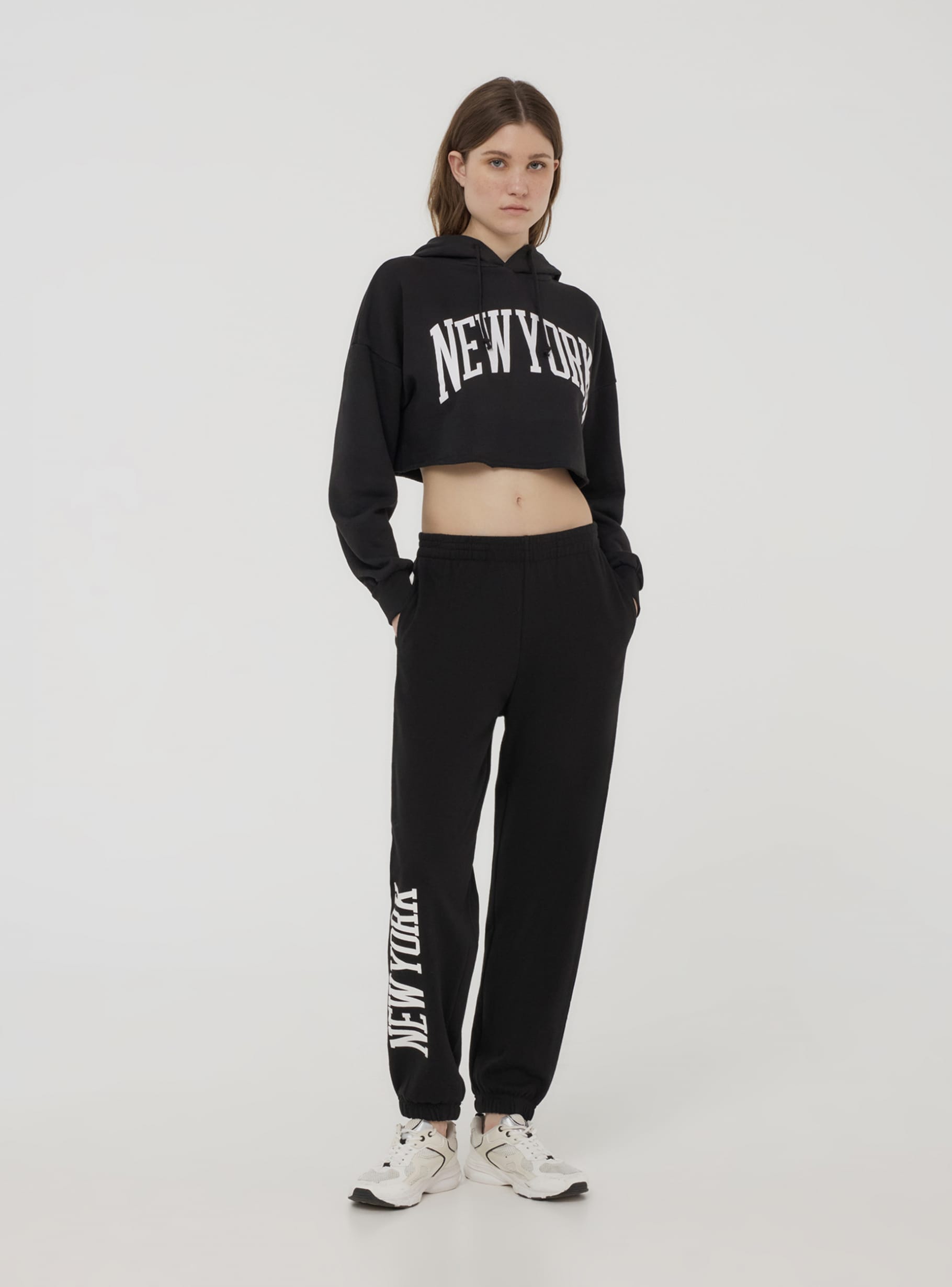 トップス the Virgins cropped sweat Cropped 1/4 Zipper Women's Sweatshirt – Elie The Hallway Cat