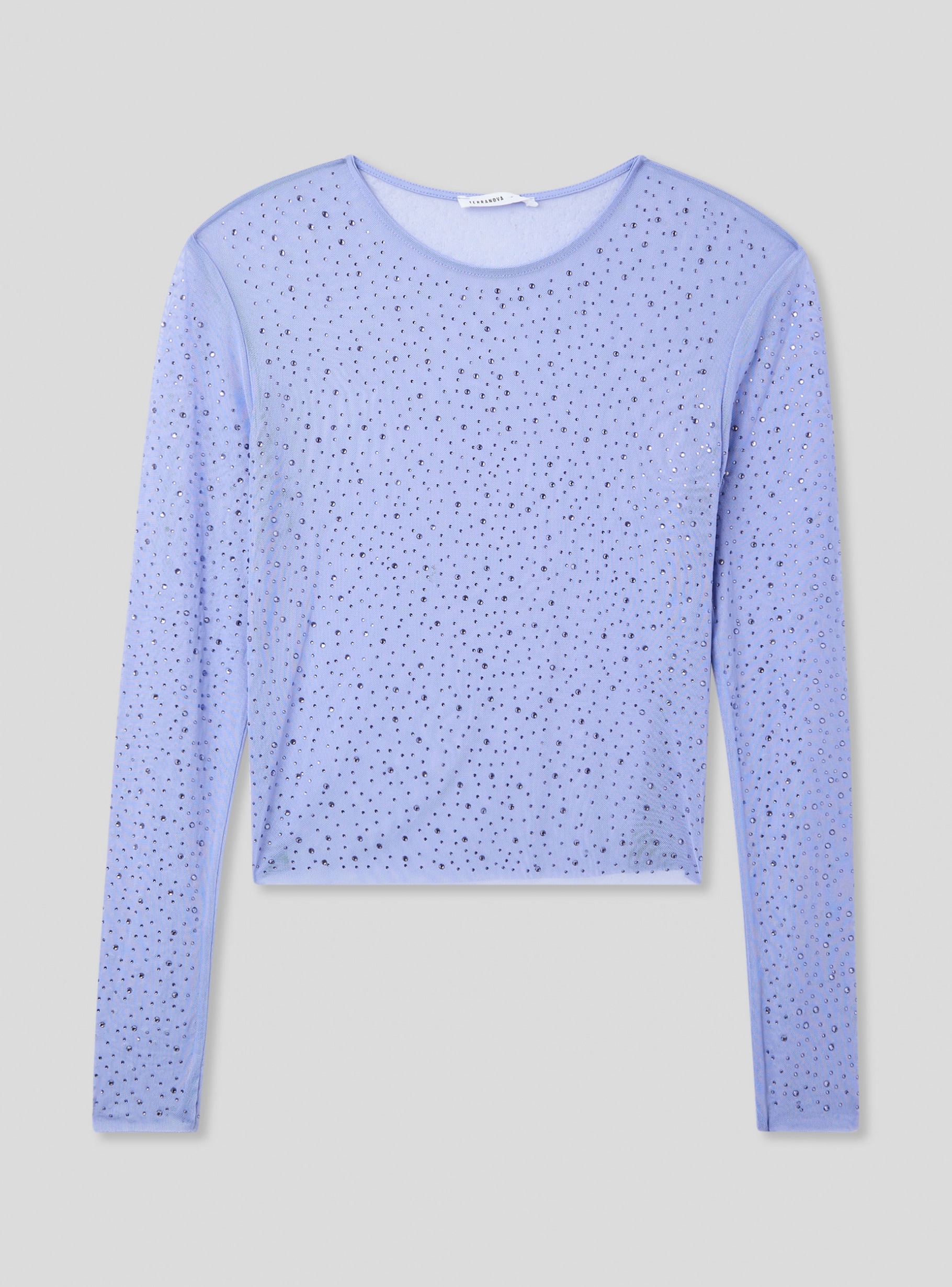 T-shirt tulle sleeves light blue | Calliope